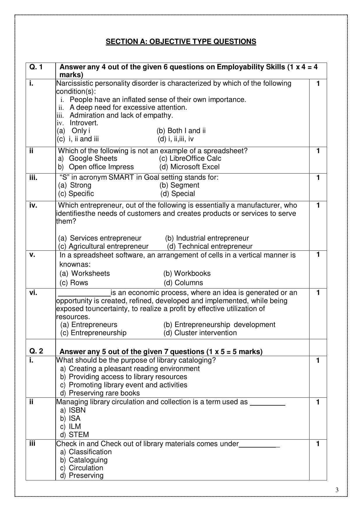 CBSE Class 12 (Skill Education) Library & Information Science 2024 Sample Paper - Page 3