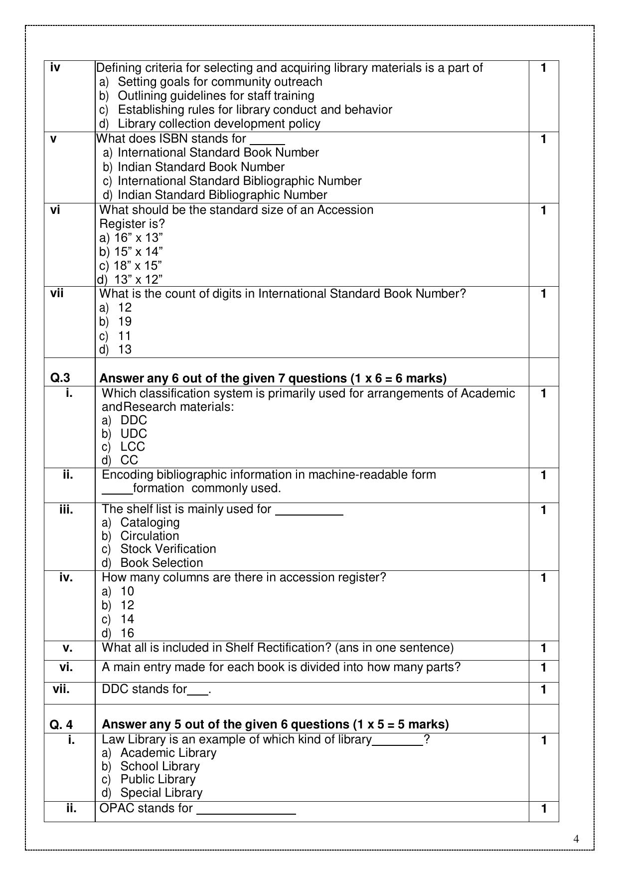 CBSE Class 12 (Skill Education) Library & Information Science 2024 Sample Paper - Page 4