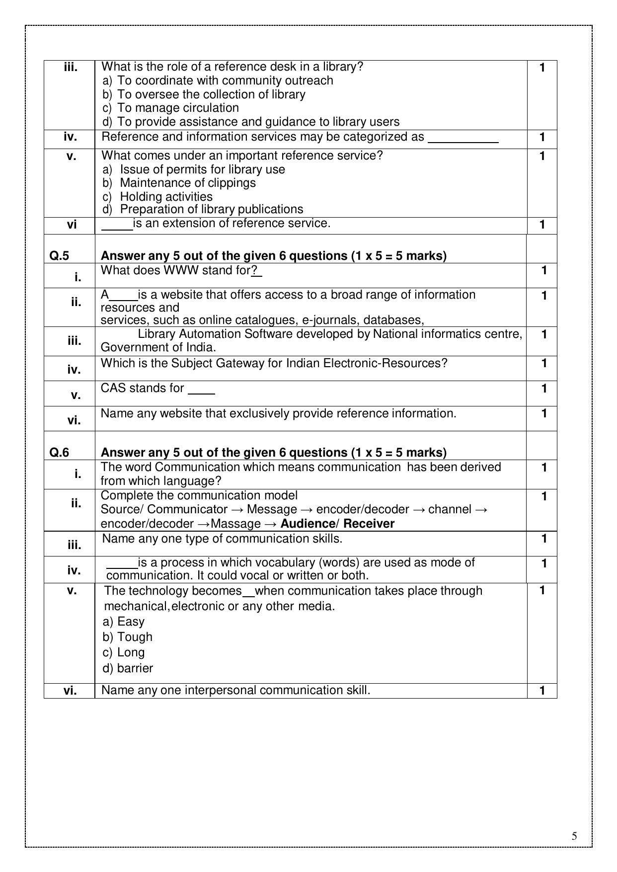 CBSE Class 12 (Skill Education) Library & Information Science 2024 Sample Paper - Page 5