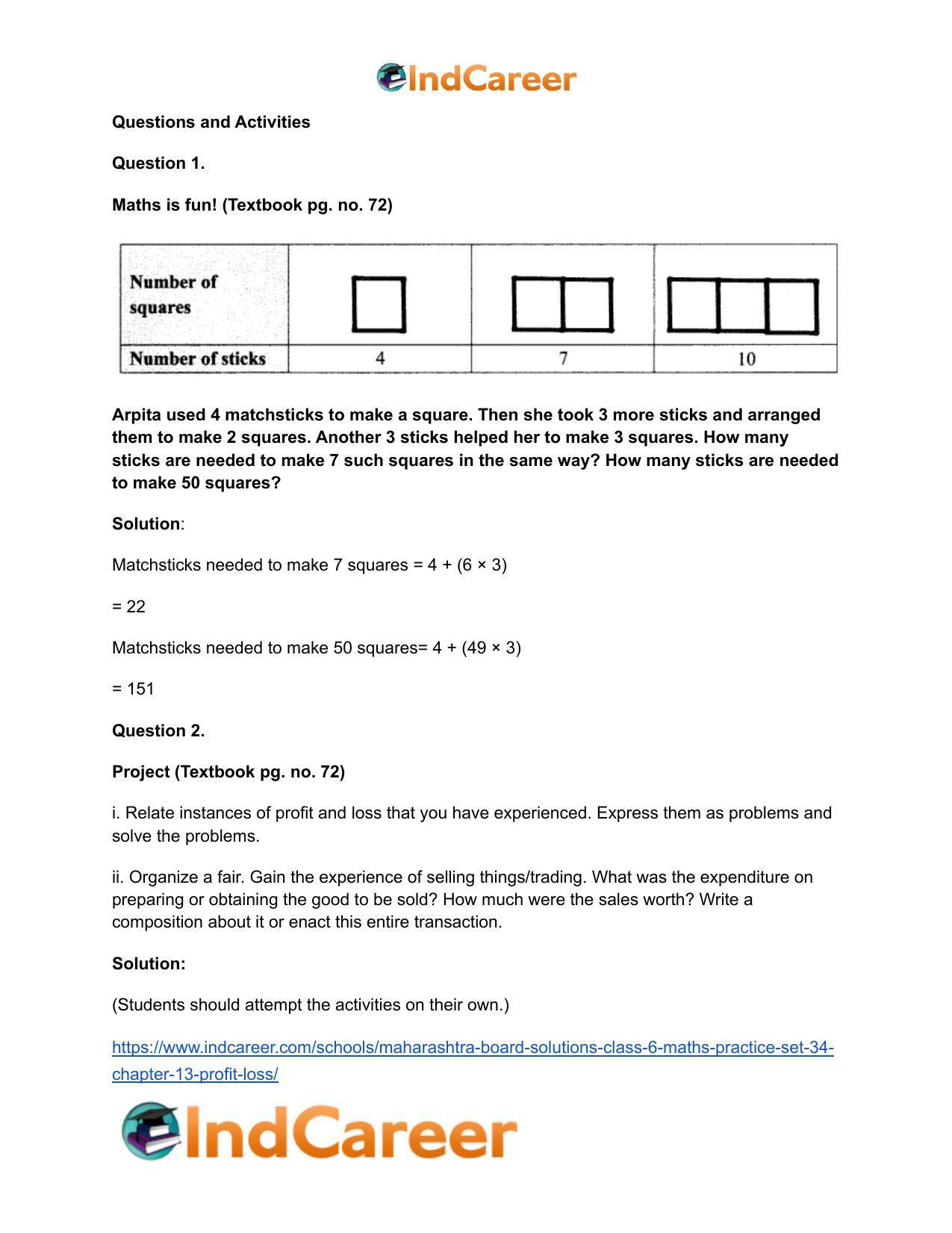 Maharashtra Board Solutions Class 6-Maths (Practice Set 34): Chapter 13- Profit-Loss - Page 8