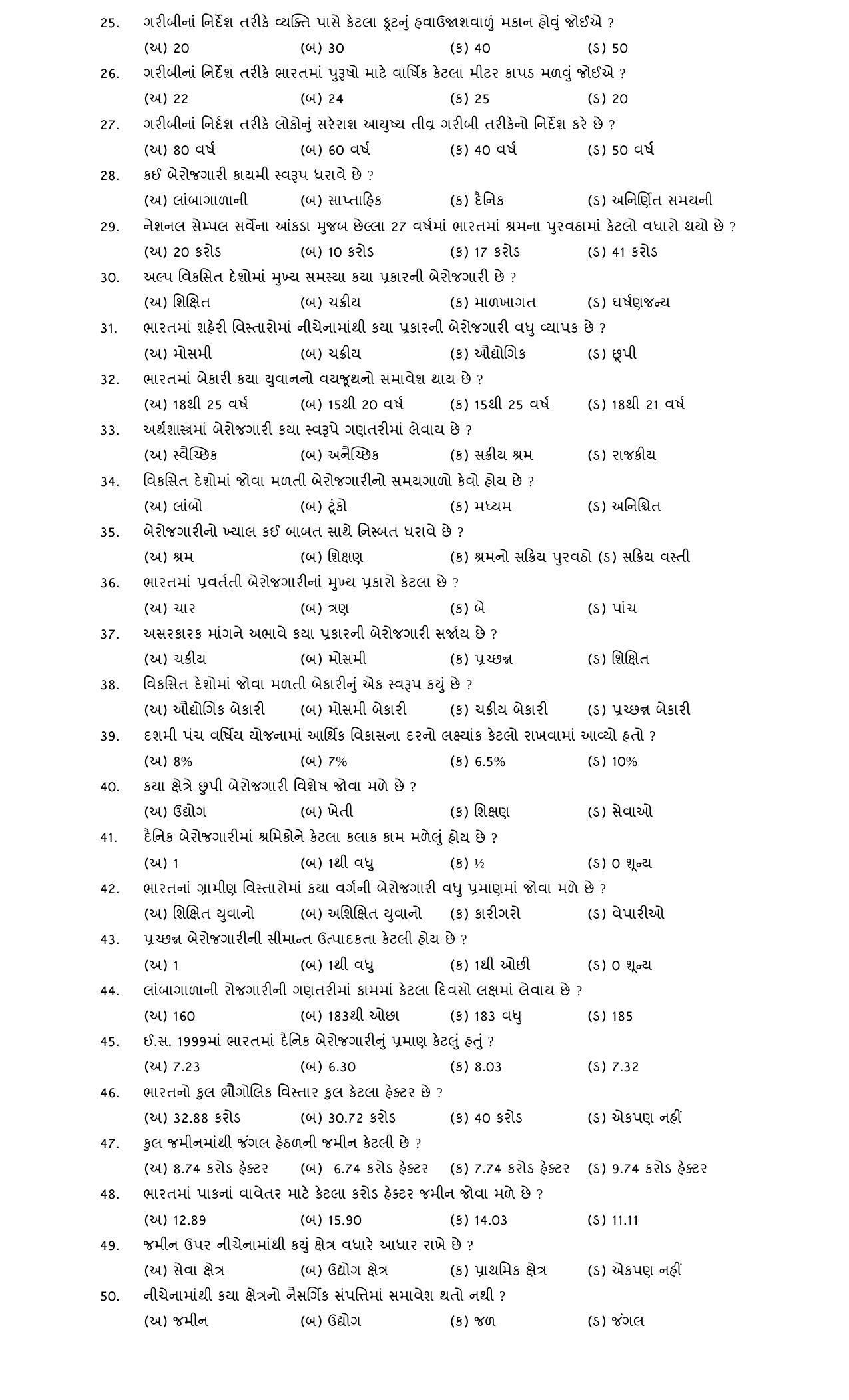 Hemchand North Gujarat University Sample Paper July-Sept 2021: B.A. Semester-III CE - 304 Indian Economy Paper Code - 3579 - Page 2