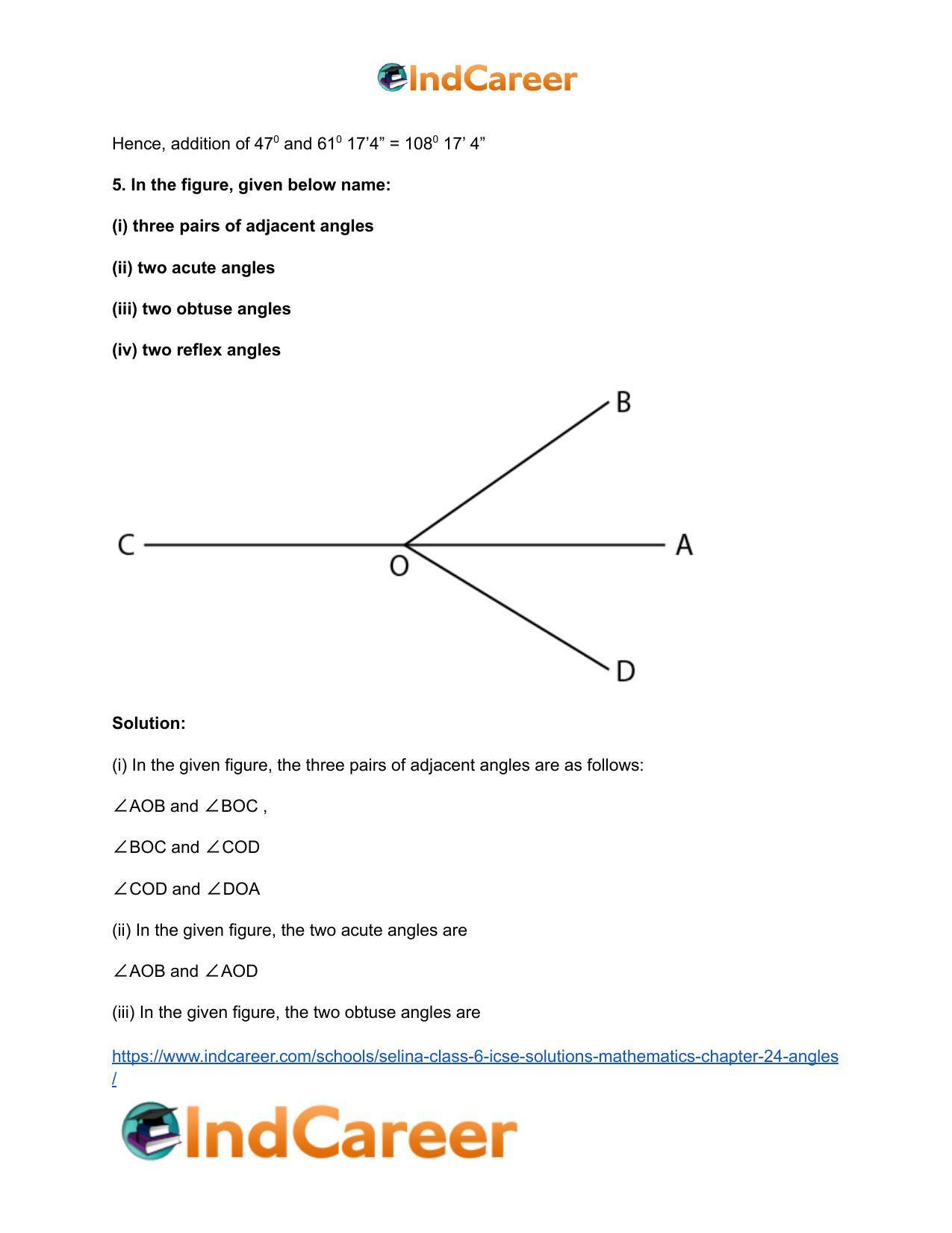 Selina Class 6 ICSE Solutions Mathematics : Chapter 24- Angles - Page 9