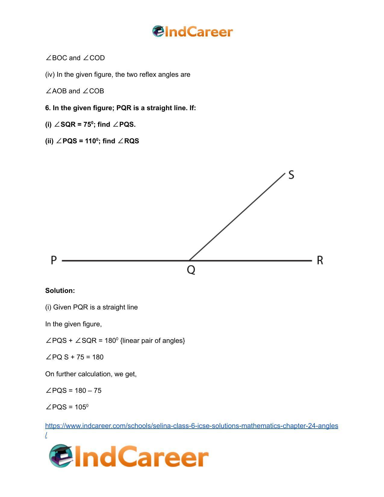 Selina Class 6 ICSE Solutions Mathematics : Chapter 24- Angles - Page 10