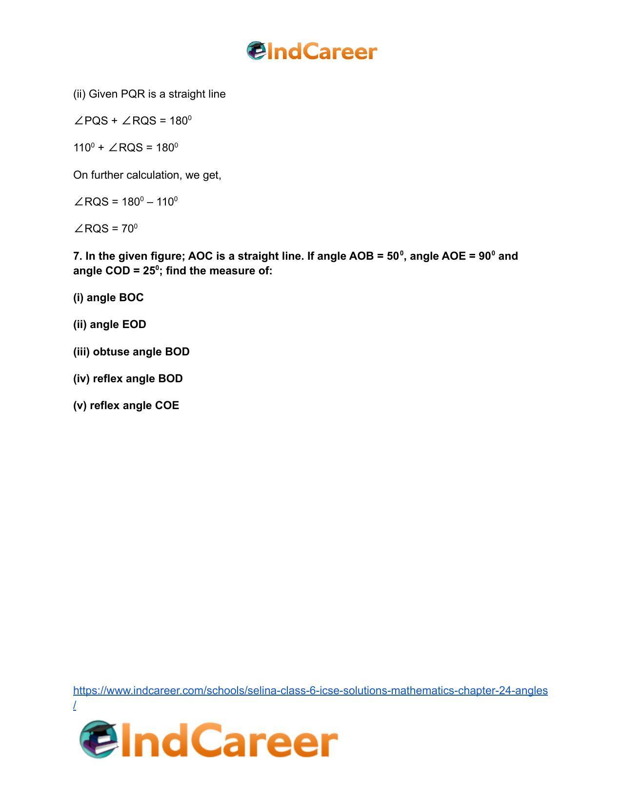 Selina Class 6 ICSE Solutions Mathematics : Chapter 24- Angles - Page 11
