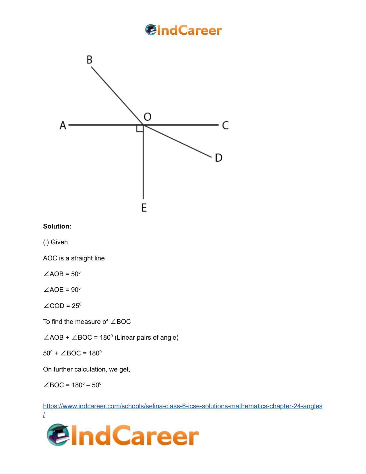 Selina Class 6 ICSE Solutions Mathematics : Chapter 24- Angles - Page 12