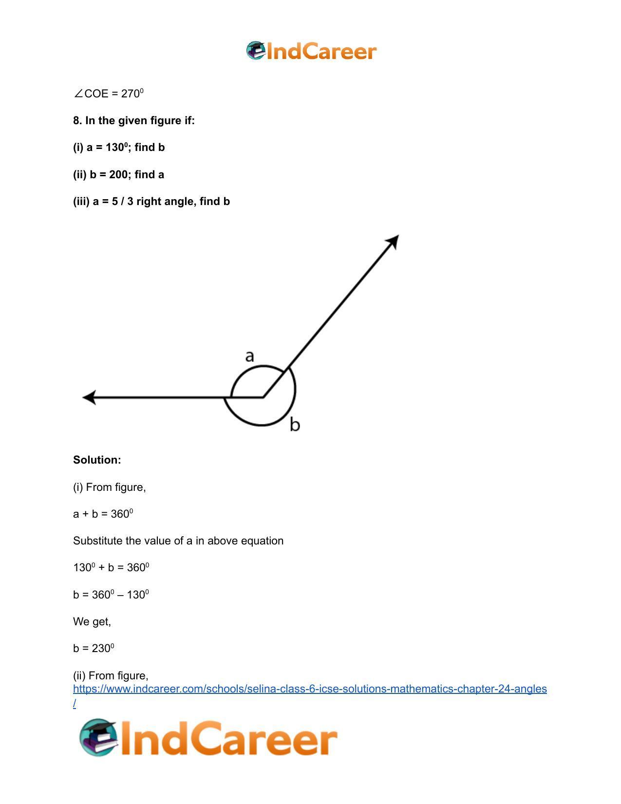 Selina Class 6 ICSE Solutions Mathematics : Chapter 24- Angles - Page 15