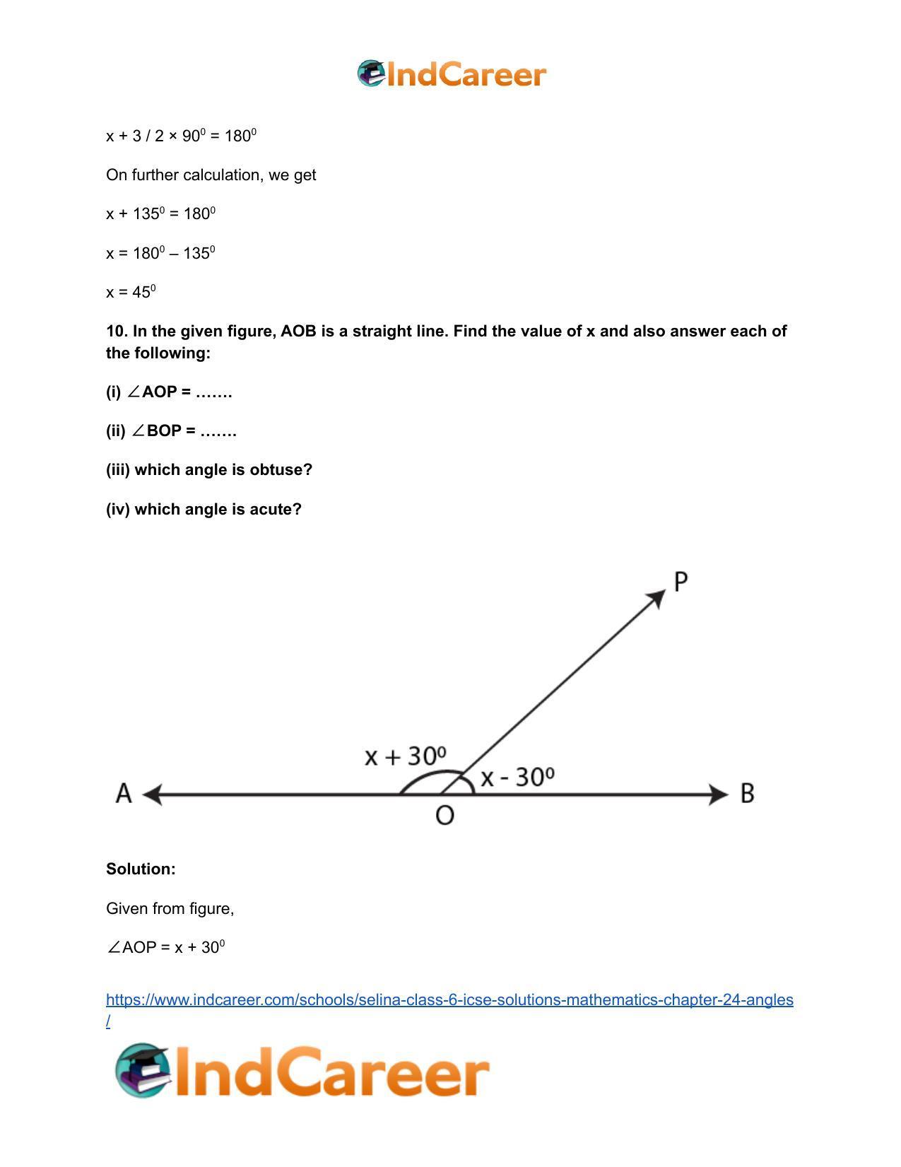Selina Class 6 ICSE Solutions Mathematics : Chapter 24- Angles - Page 18