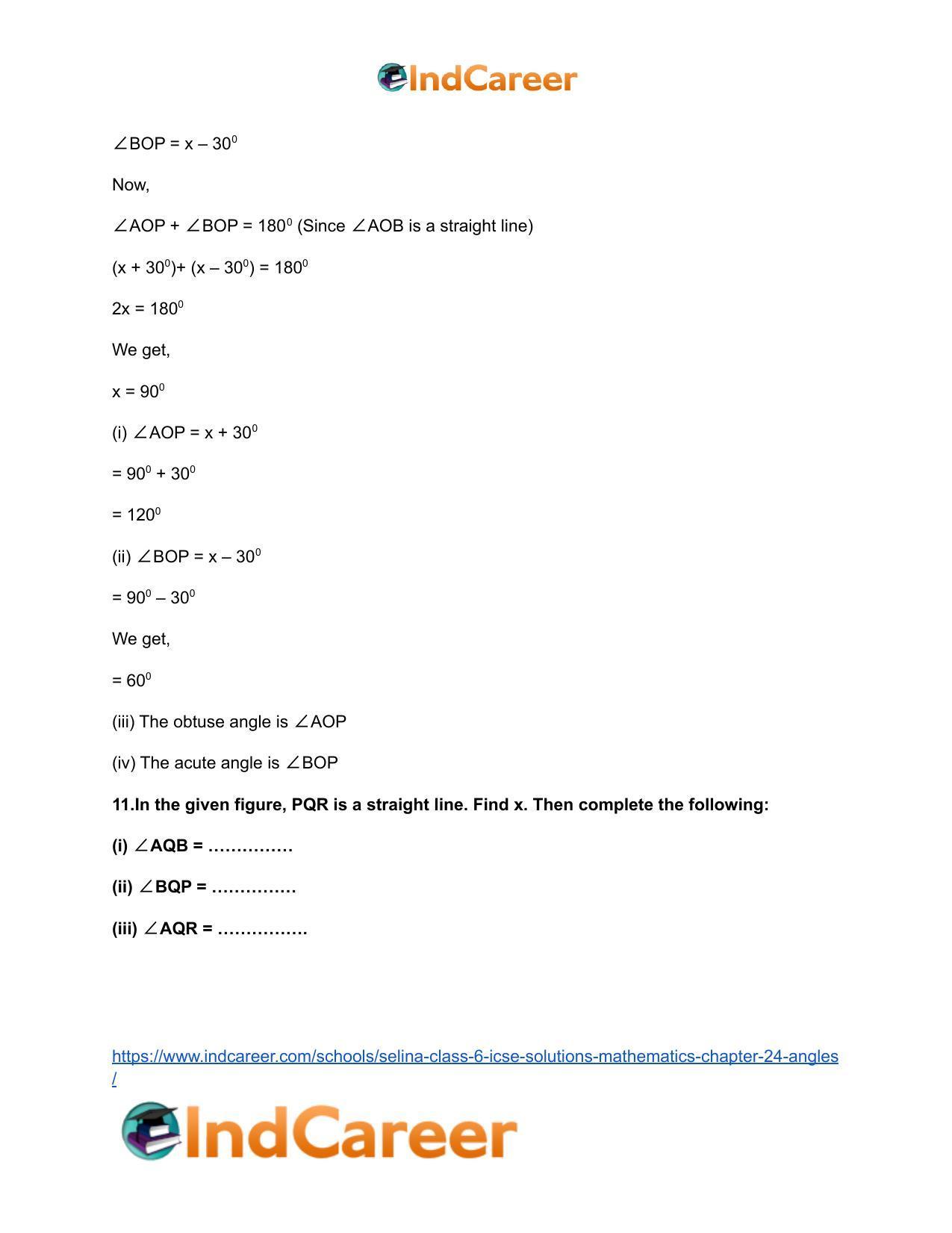 Selina Class 6 ICSE Solutions Mathematics : Chapter 24- Angles - Page 19