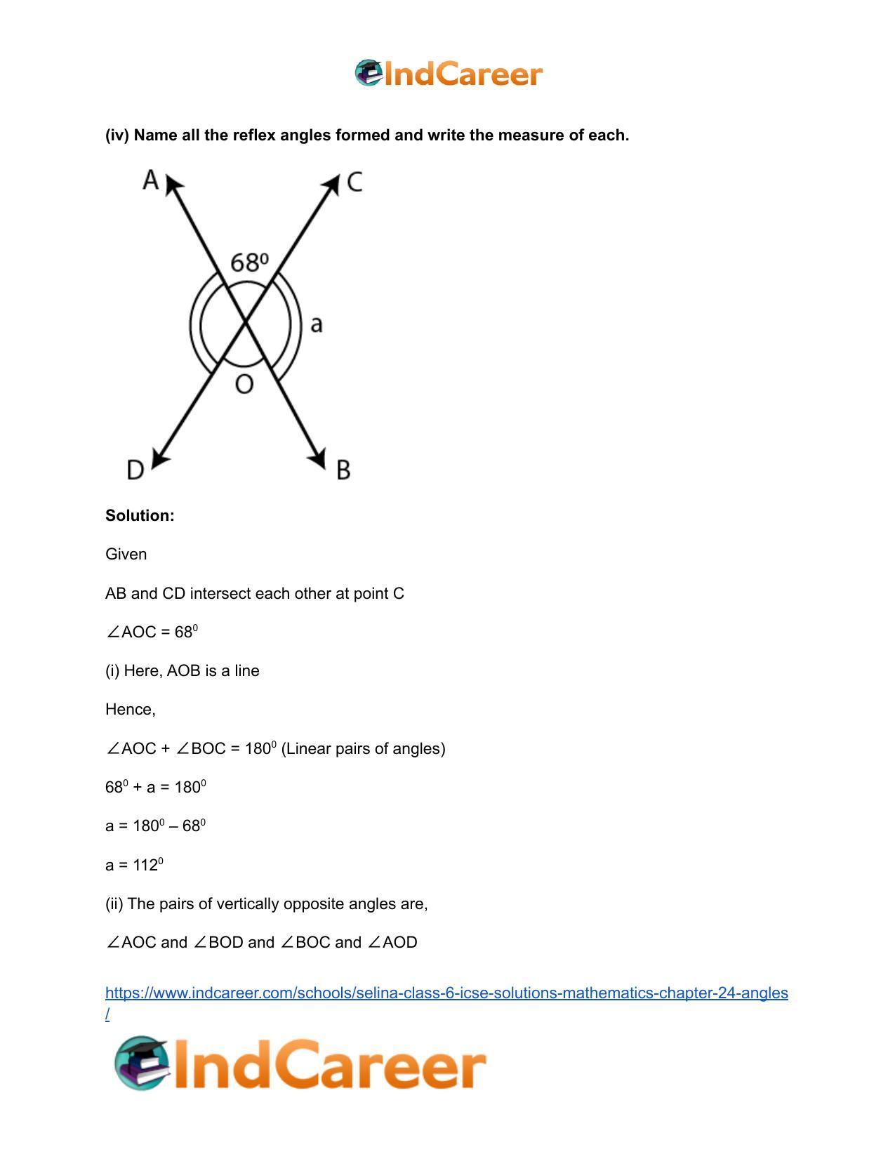 Selina Class 6 ICSE Solutions Mathematics : Chapter 24- Angles - Page 22