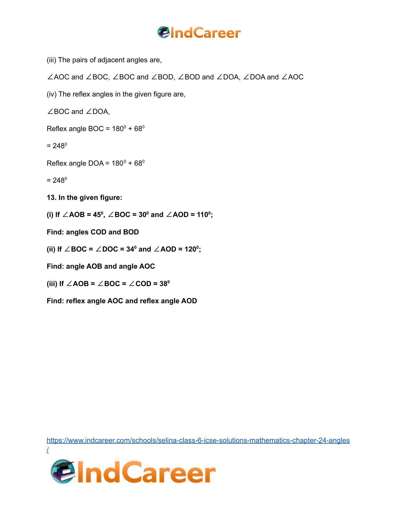 Selina Class 6 ICSE Solutions Mathematics : Chapter 24- Angles - Page 23