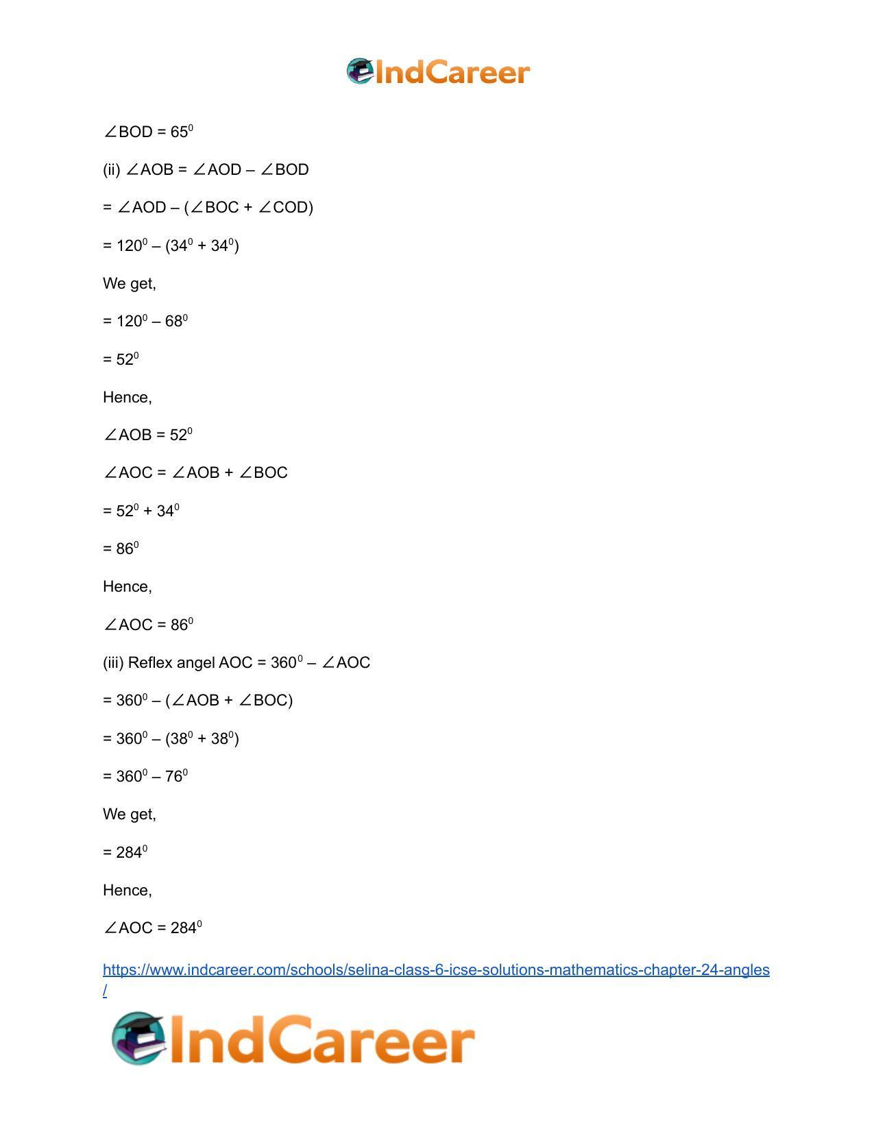 Selina Class 6 ICSE Solutions Mathematics : Chapter 24- Angles - Page 25