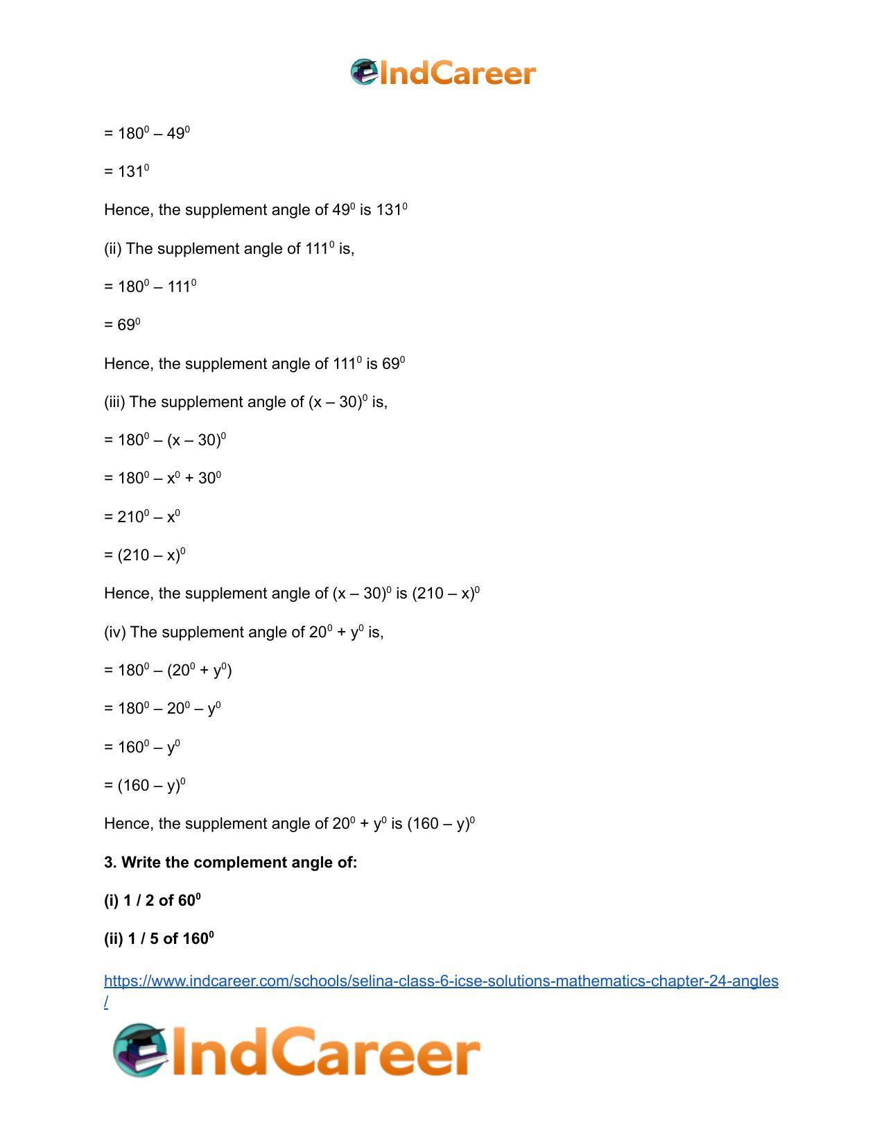 Selina Class 6 ICSE Solutions Mathematics : Chapter 24- Angles - Page 28