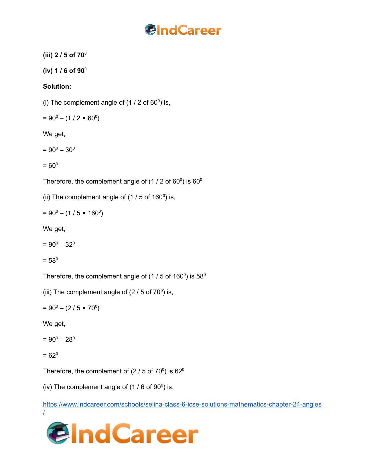 Selina Class 6 ICSE Solutions Mathematics : Chapter 24- Angles - Page 29