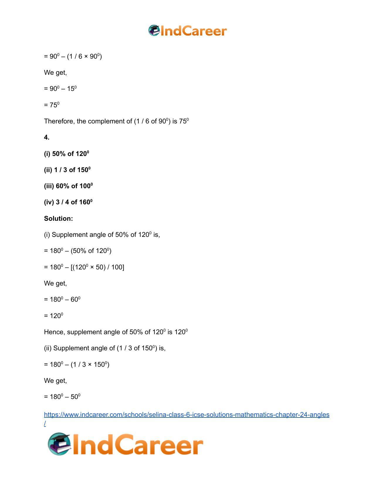 Selina Class 6 ICSE Solutions Mathematics : Chapter 24- Angles - Page 30
