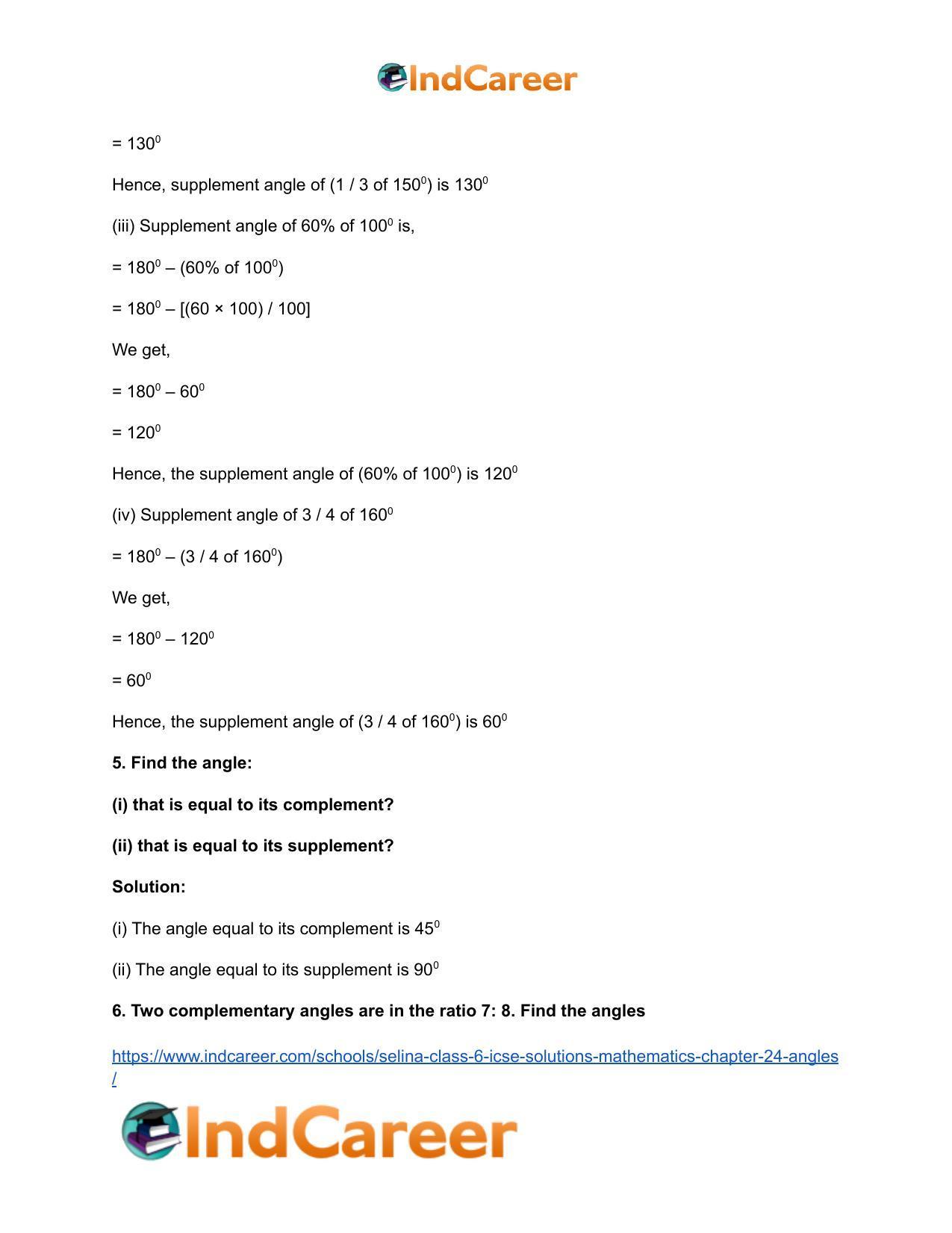 Selina Class 6 ICSE Solutions Mathematics : Chapter 24- Angles - Page 31