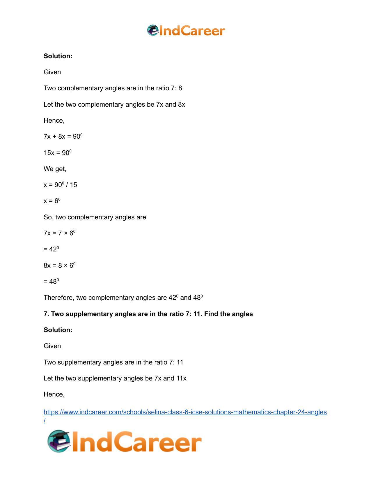 Selina Class 6 ICSE Solutions Mathematics : Chapter 24- Angles - Page 32