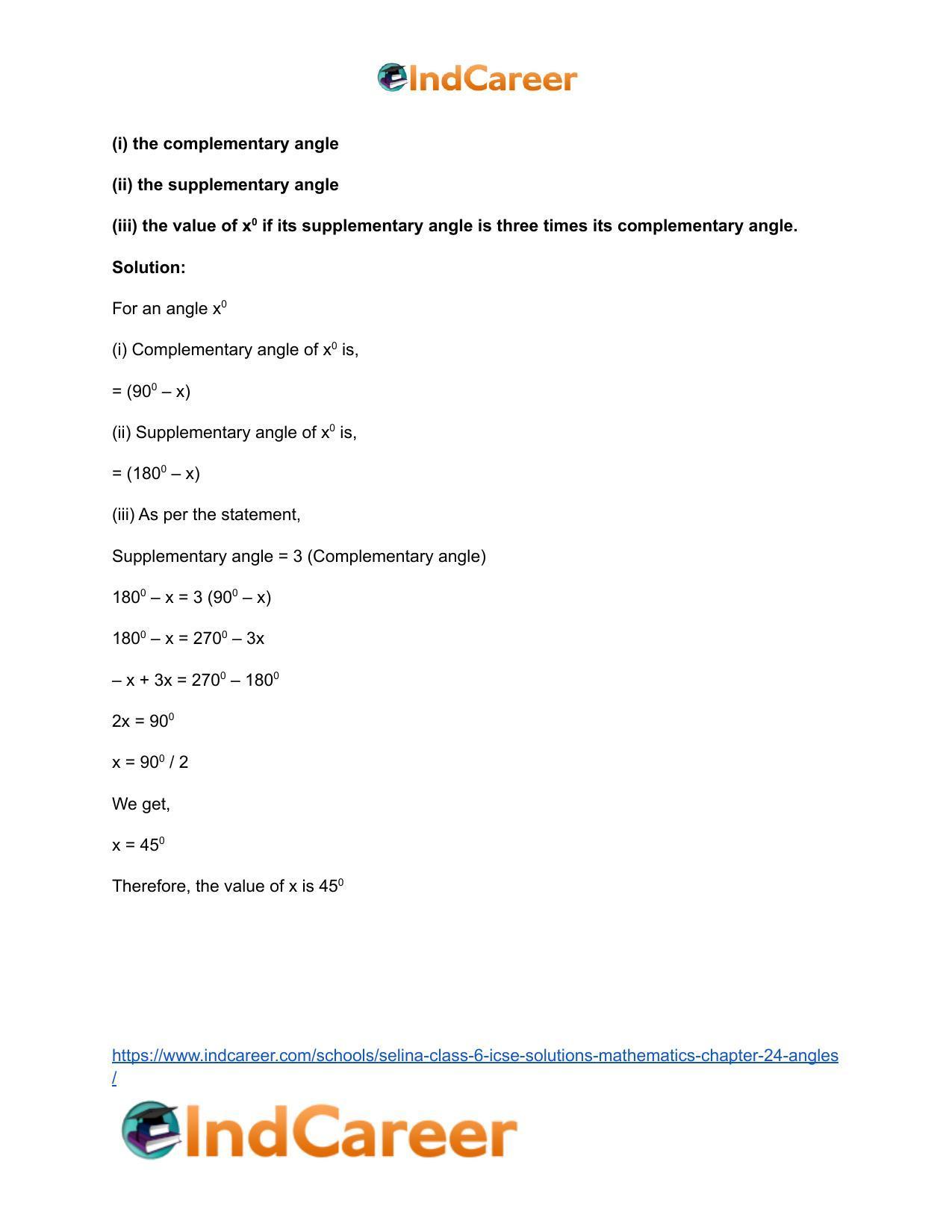 Selina Class 6 ICSE Solutions Mathematics : Chapter 24- Angles - Page 35
