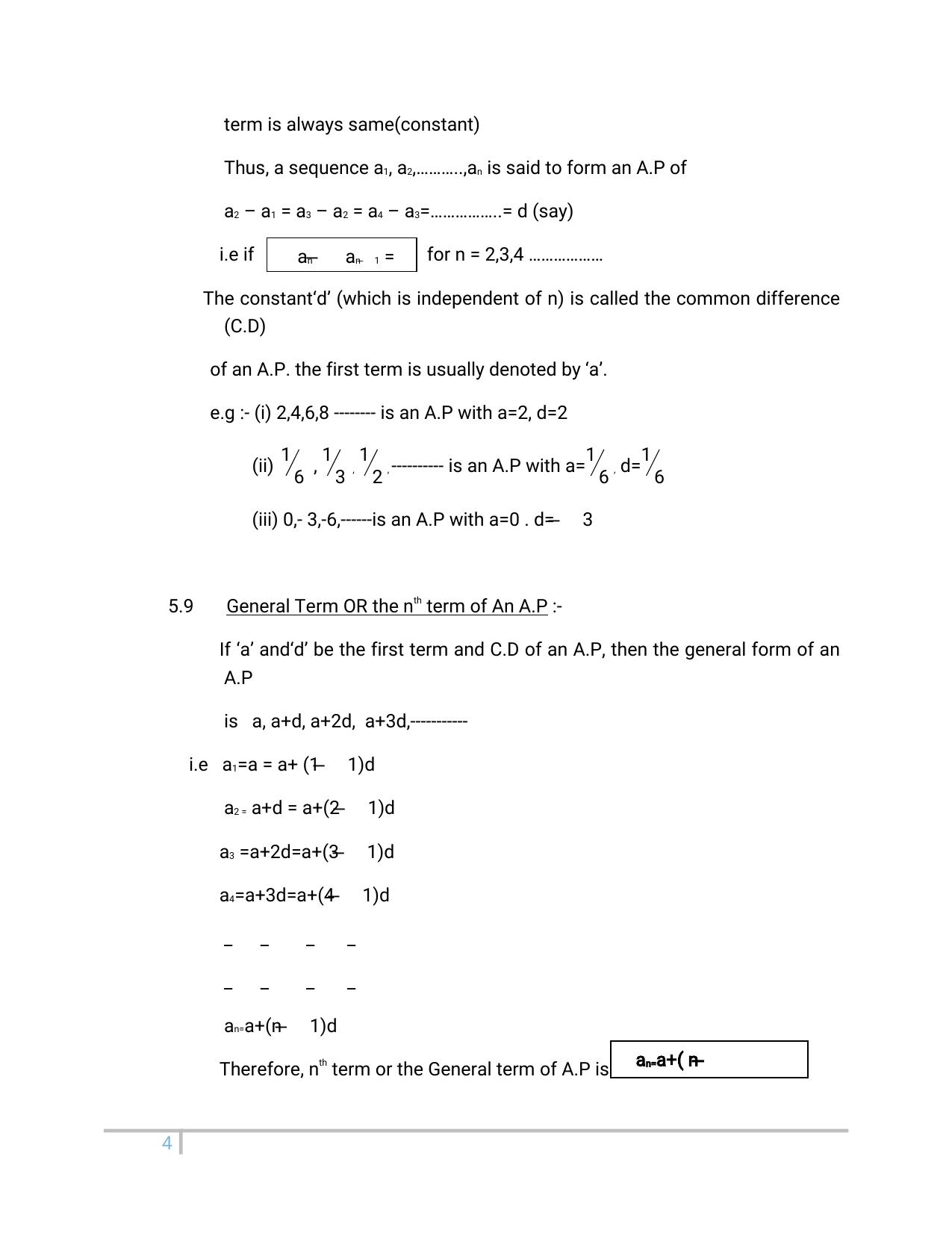 JKBOSE Class 10 Maths: Chapter 5th Arithmetic Progression Question Bank - Page 4
