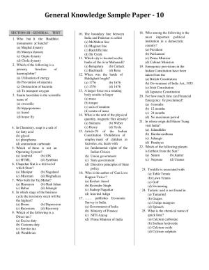 CUET General Knowledge Sample Paper 10