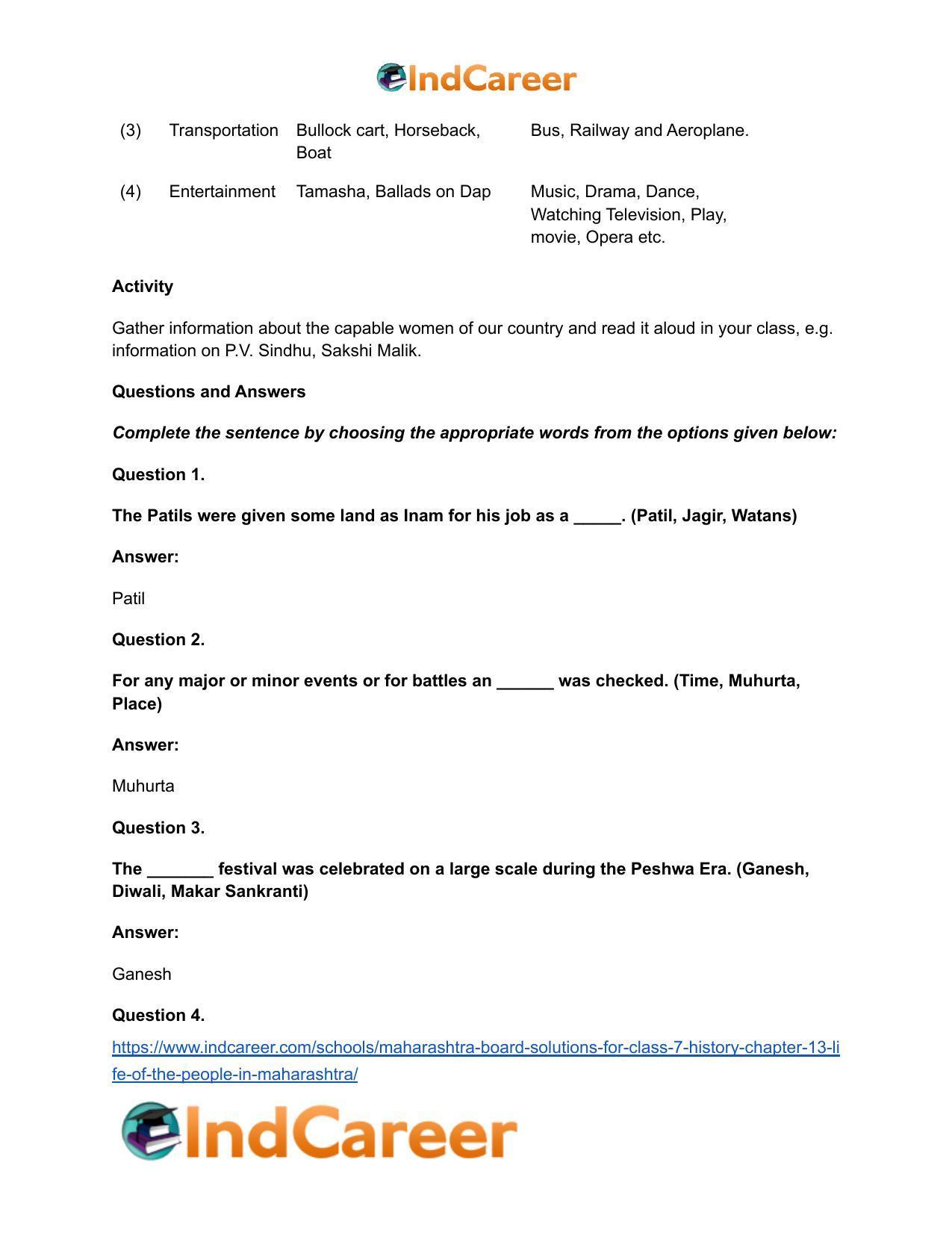 Maharashtra Board Solutions for Class 7- History: Chapter 13- Life of the People in Maharashtra - Page 5