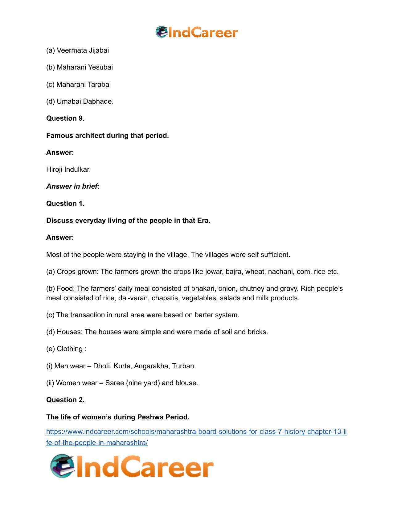 Maharashtra Board Solutions for Class 7- History: Chapter 13- Life of the People in Maharashtra - Page 12