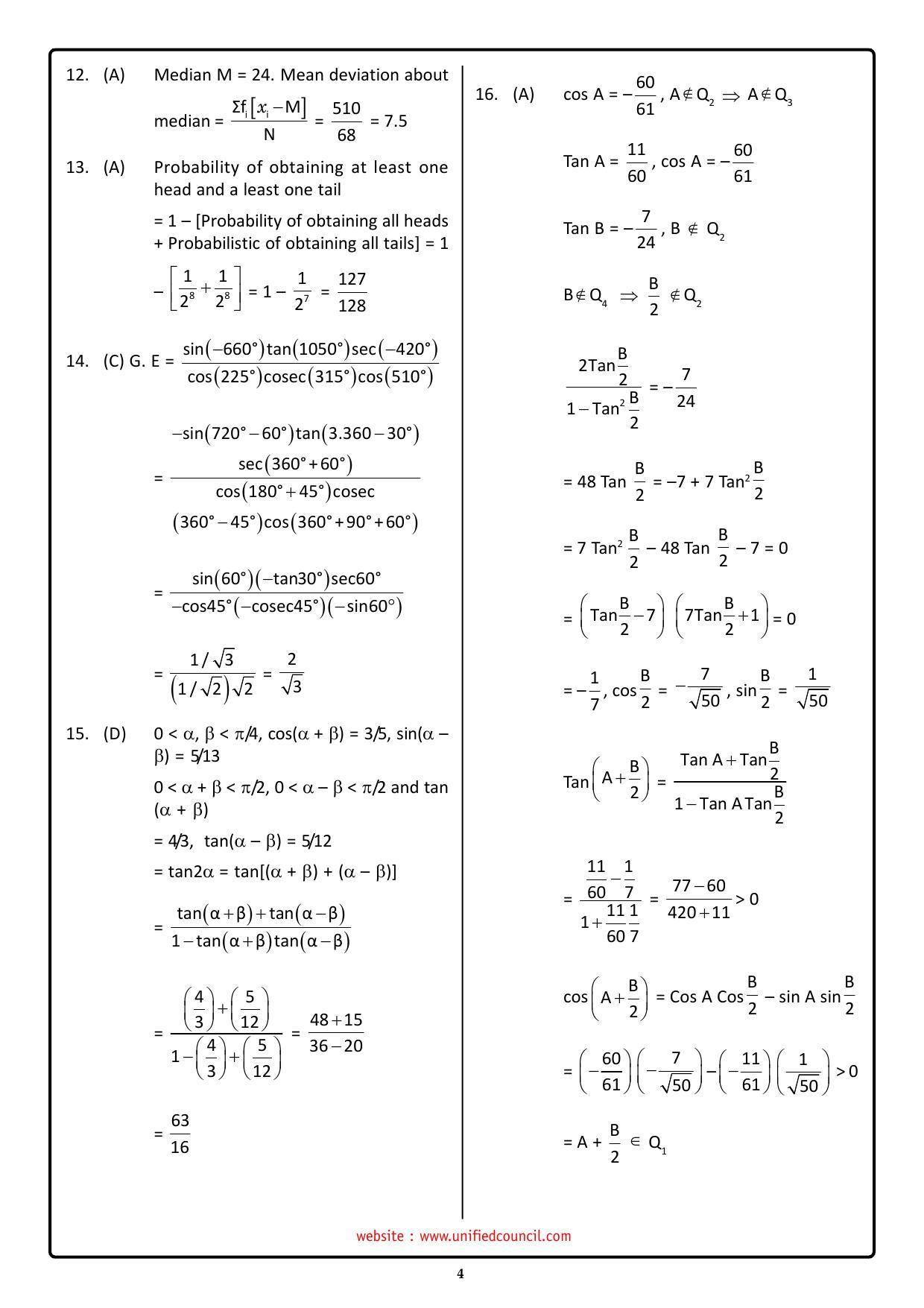 NSTSE 2023 Class 11 PCM Answer Key (Paper Code 487) - Page 4