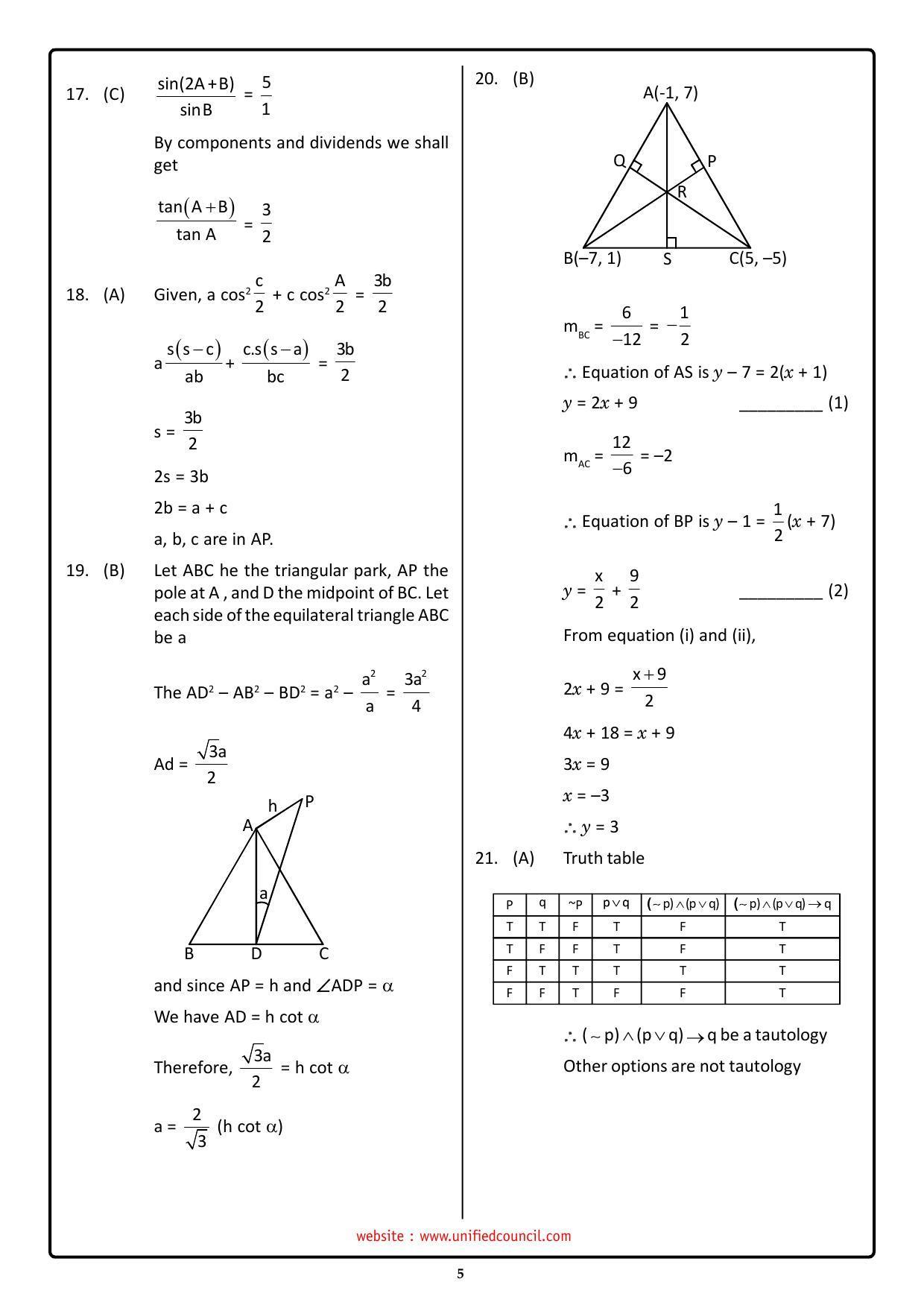 NSTSE 2023 Class 11 PCM Answer Key (Paper Code 487) - Page 5