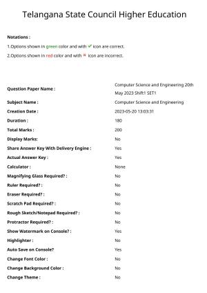 TS ECET 2023 Computer Science and Engineering Question Paper