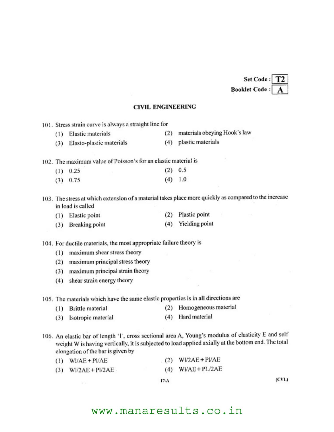 AP ECET 2016 Civil Engineering Old Previous Question Papers - Page 16