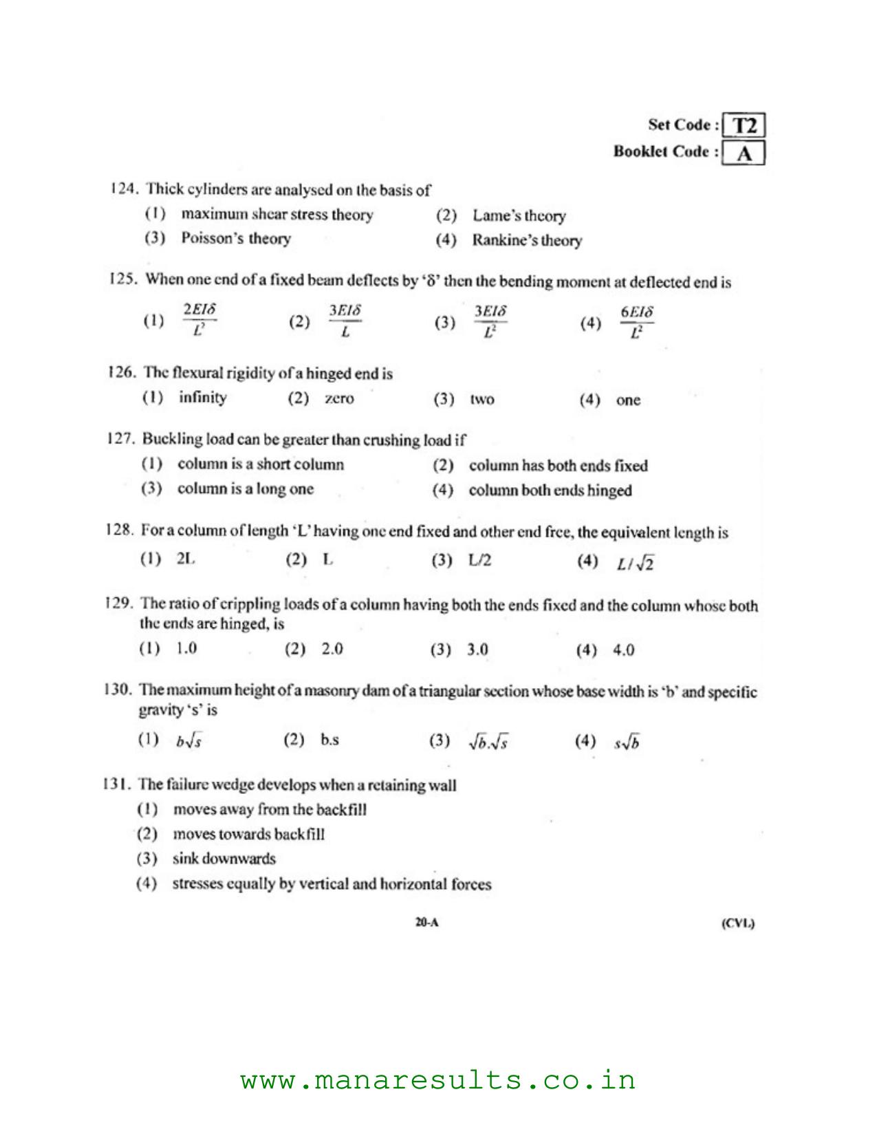 AP ECET 2016 Civil Engineering Old Previous Question Papers - Page 19