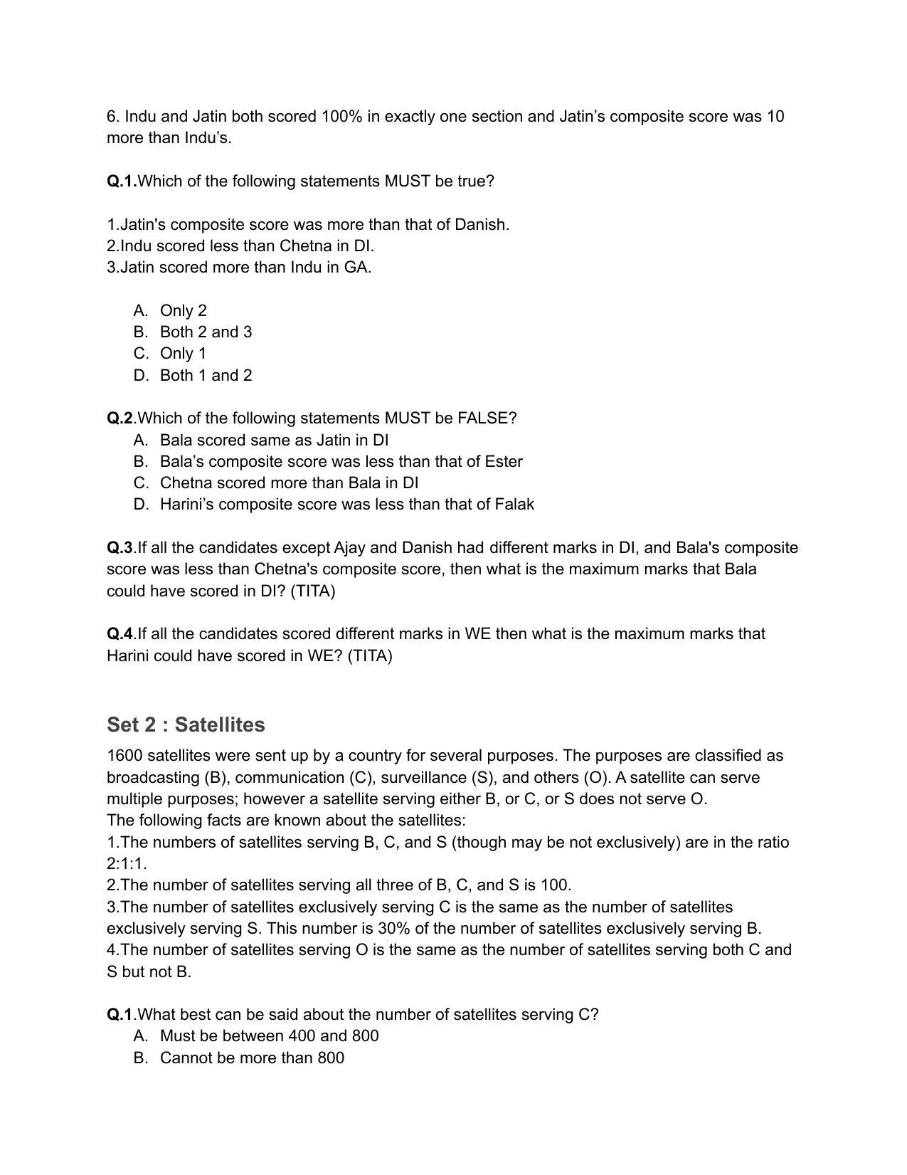 CAT 2018 CAT DILR Slot 1 Question Paper - Page 2