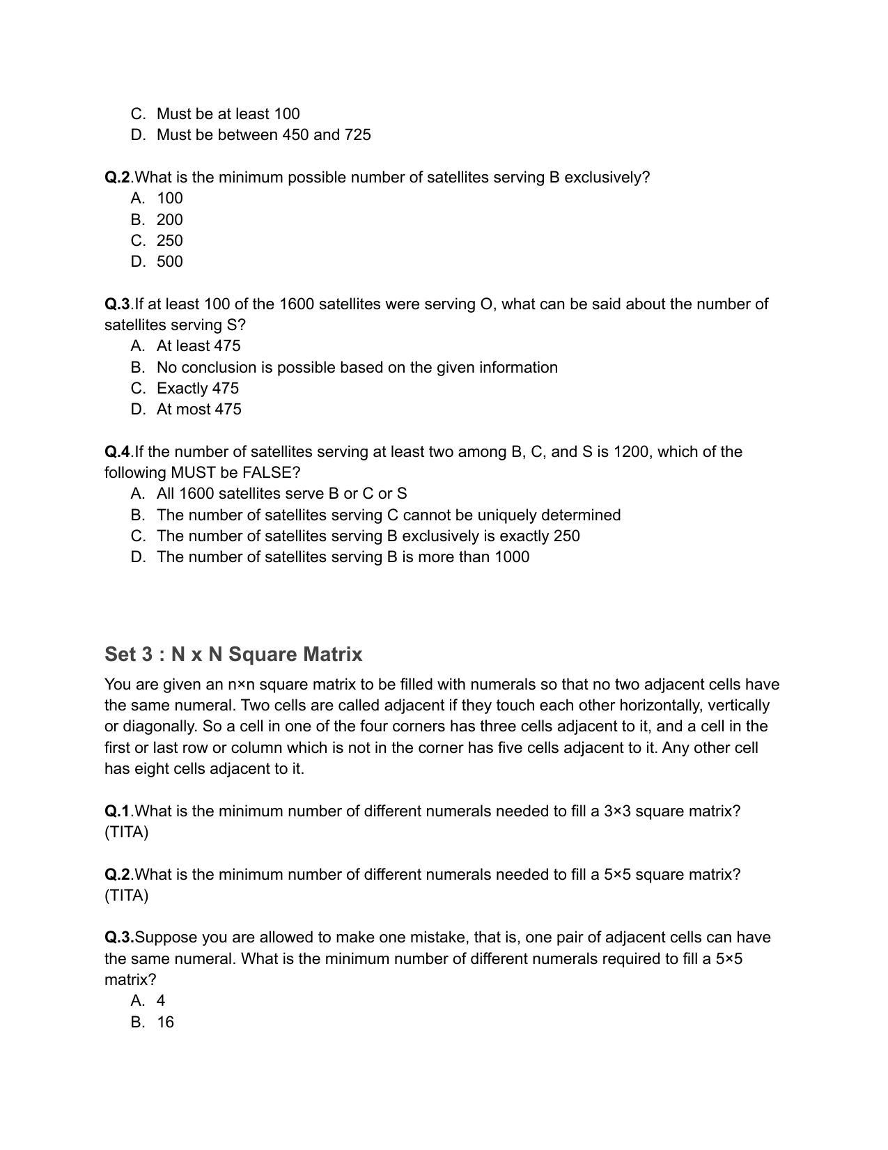 CAT 2018 CAT DILR Slot 1 Question Paper - Page 3