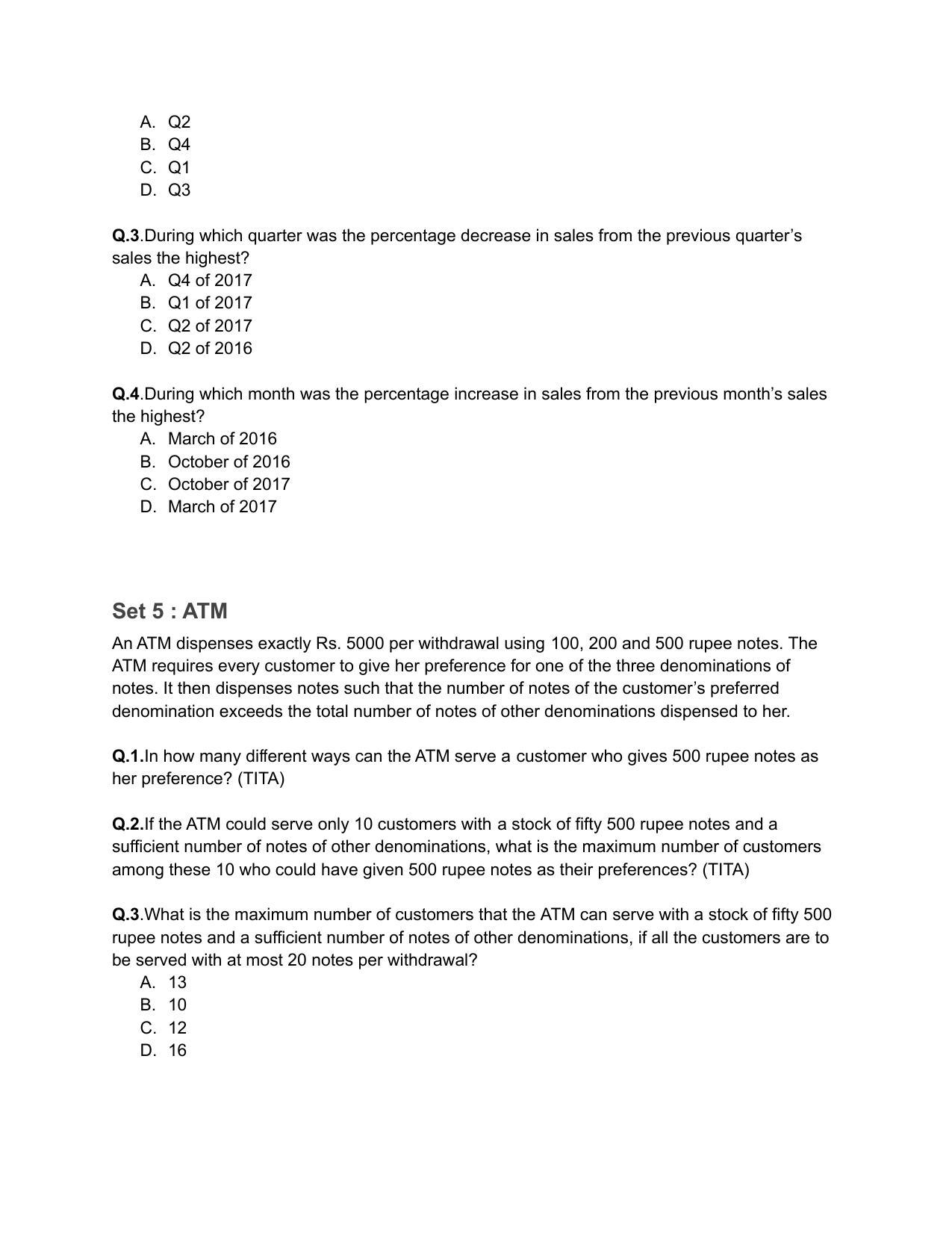 CAT 2018 CAT DILR Slot 1 Question Paper - Page 6