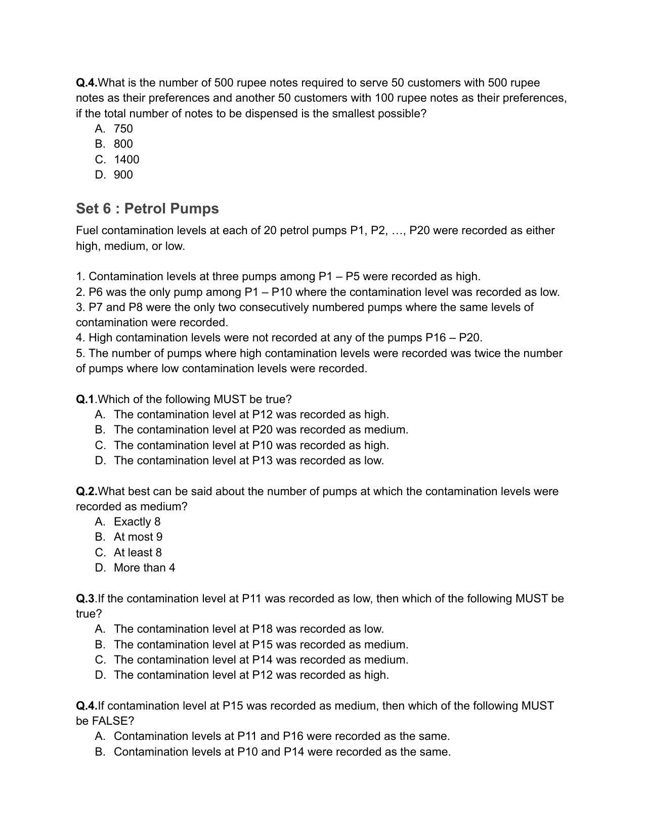 CAT 2018 CAT DILR Slot 1 Question Paper - Page 7
