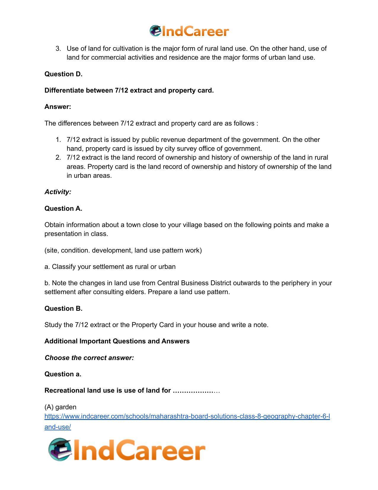 Maharashtra Board Solutions Class 8-Geography: Chapter 6- Land Use - Page 6