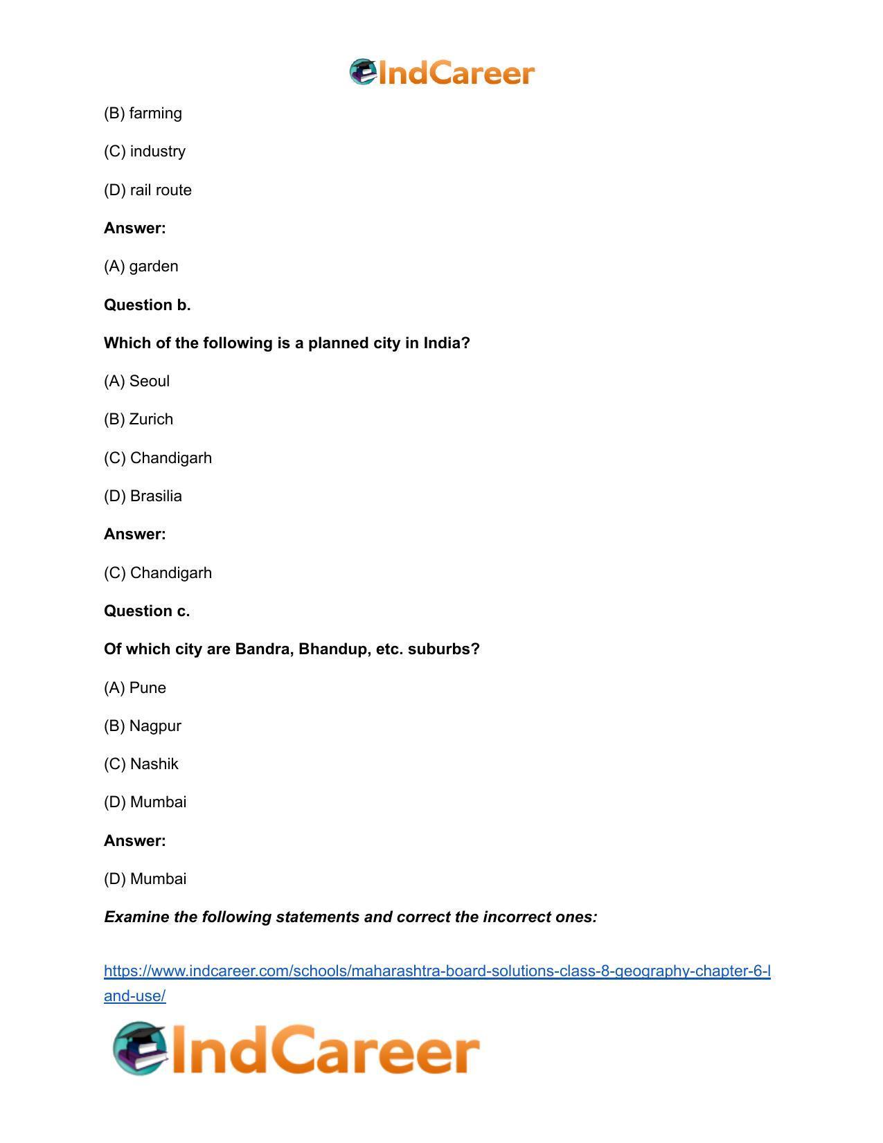 Maharashtra Board Solutions Class 8-Geography: Chapter 6- Land Use - Page 7
