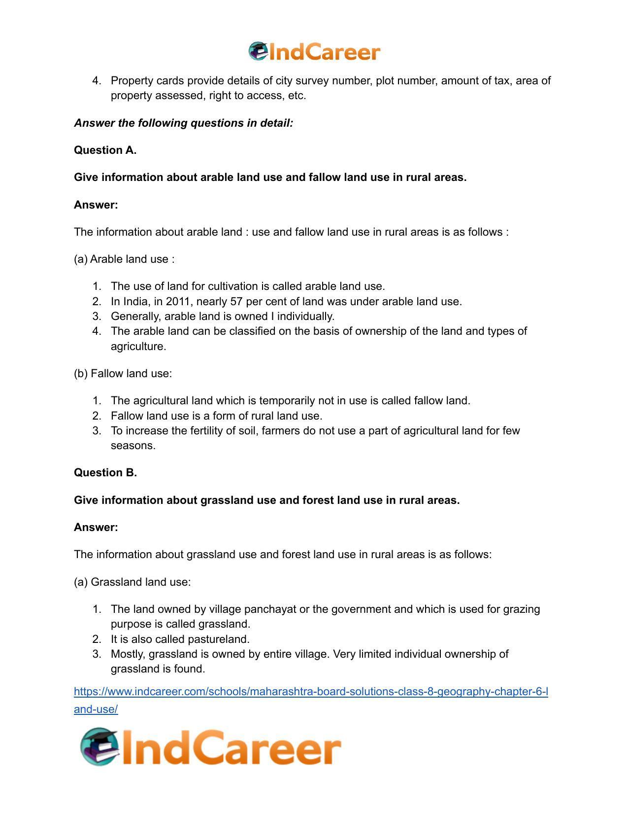 Maharashtra Board Solutions Class 8-Geography: Chapter 6- Land Use - Page 11