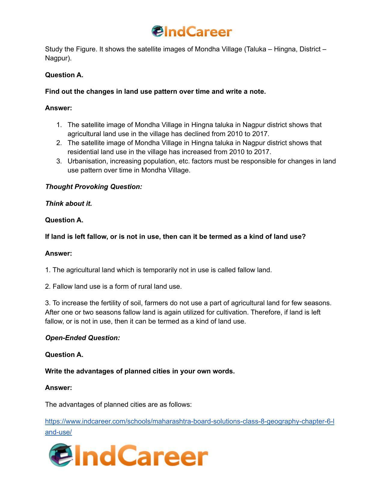 Maharashtra Board Solutions Class 8-Geography: Chapter 6- Land Use - Page 24