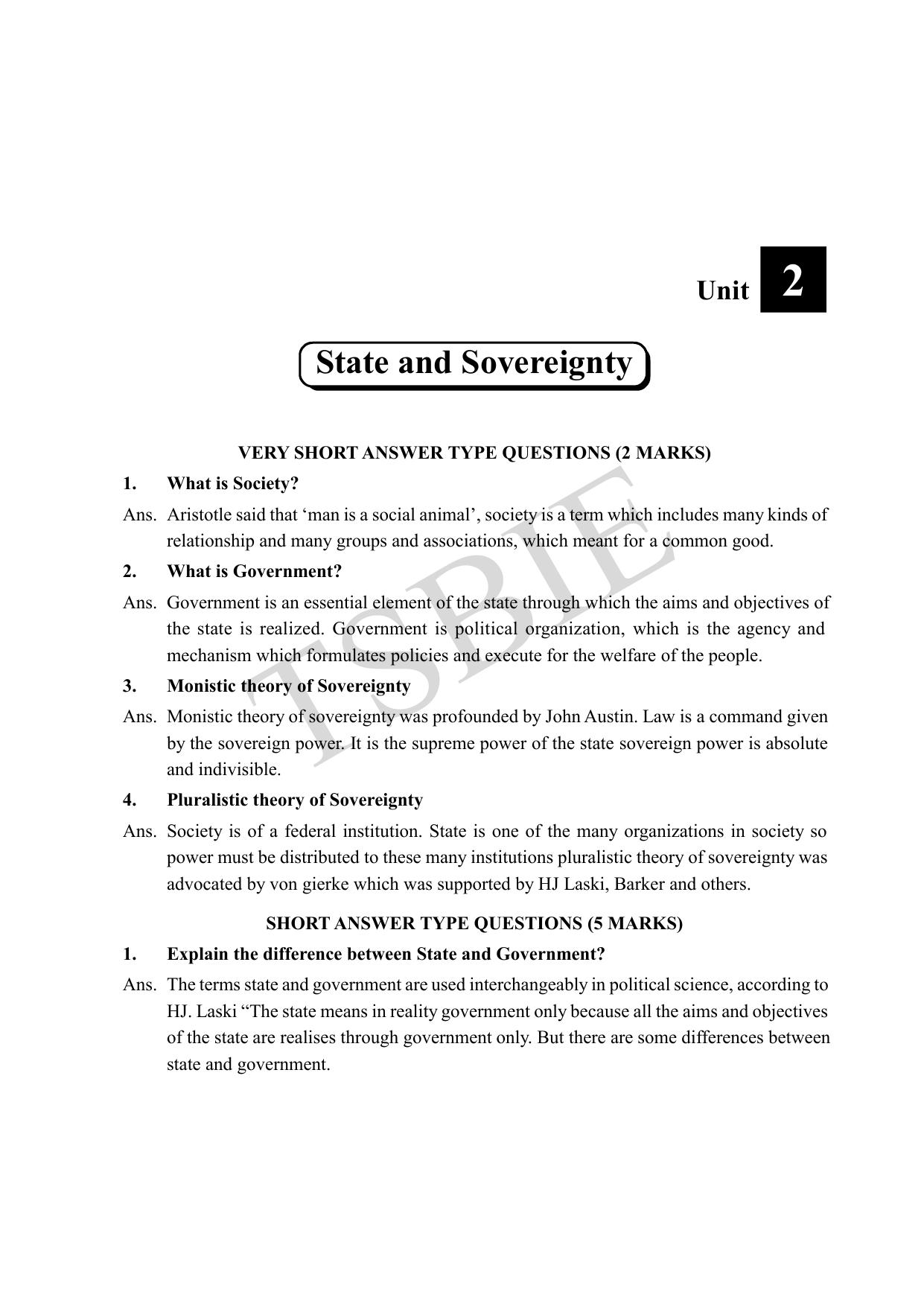 TS SCERT Inter 1st Year Political Science Path 1 (English Medium) Text Book - Page 10