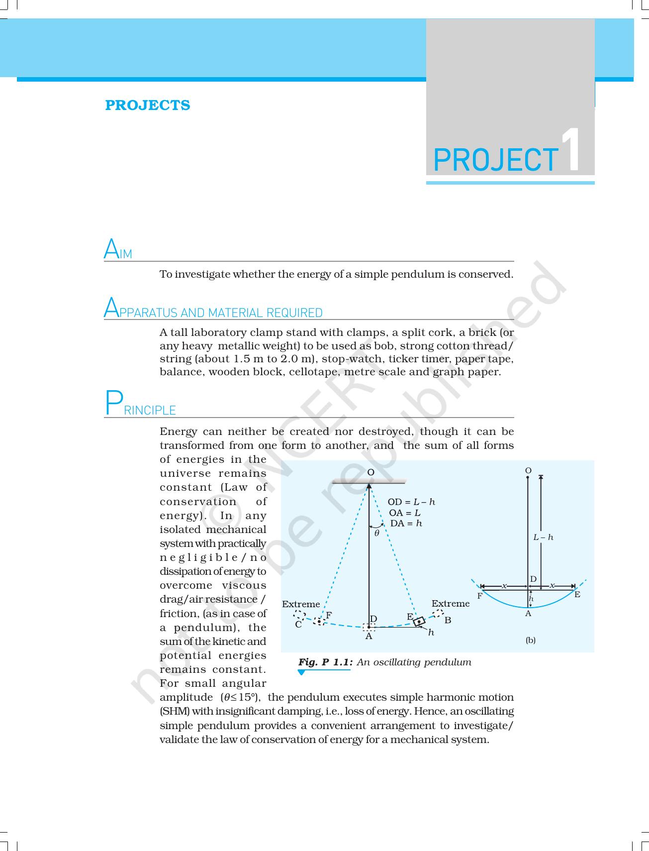 NCERT Laboratory Manuals for Class XI Physics - Projects (1 to 8) - Page 1