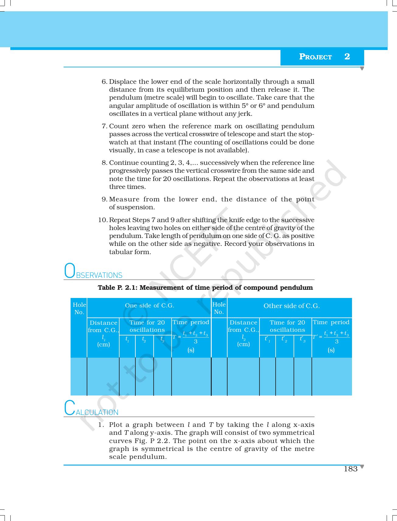 NCERT Laboratory Manuals for Class XI Physics - Projects (1 to 8) - Page 11