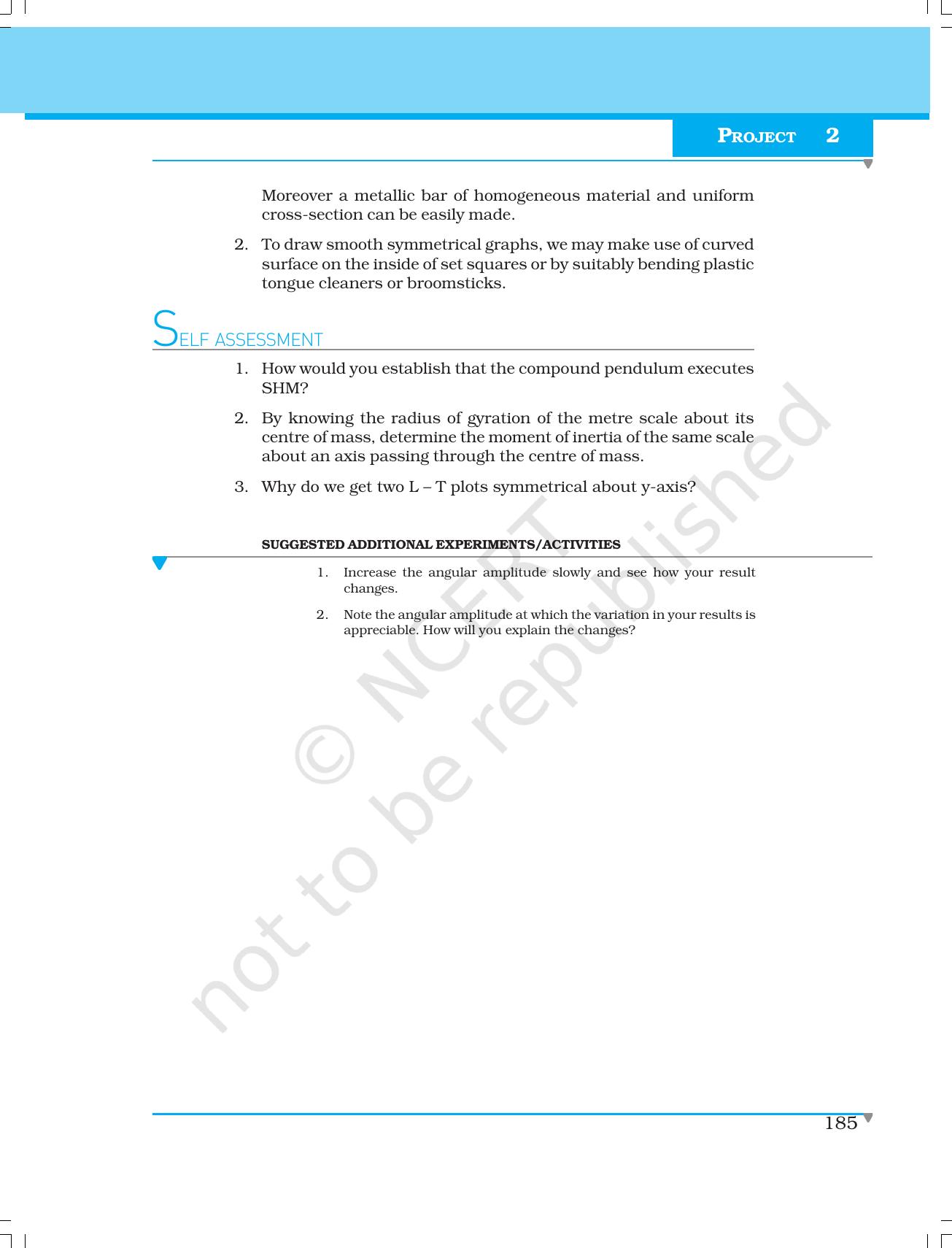 NCERT Laboratory Manuals for Class XI Physics - Projects (1 to 8) - Page 13