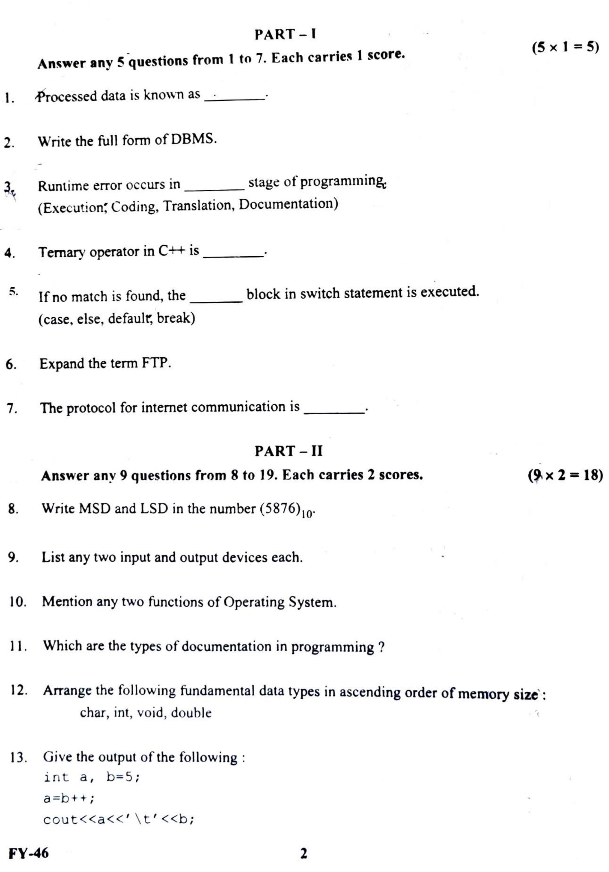 Kerala Plus One 2022 CA (Commerce) Question Paper - Page 2