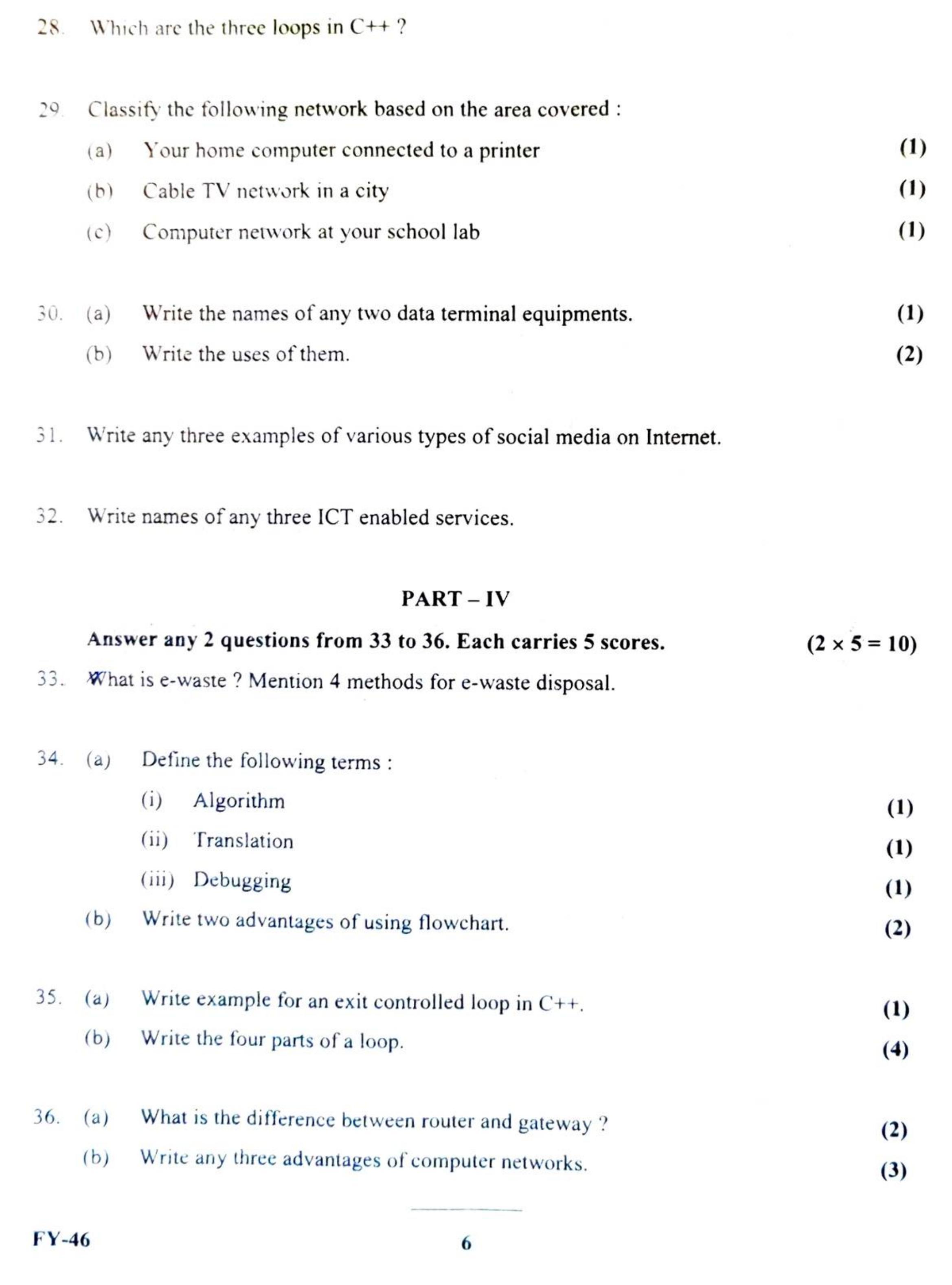 Kerala Plus One 2022 CA (Commerce) Question Paper - Page 6