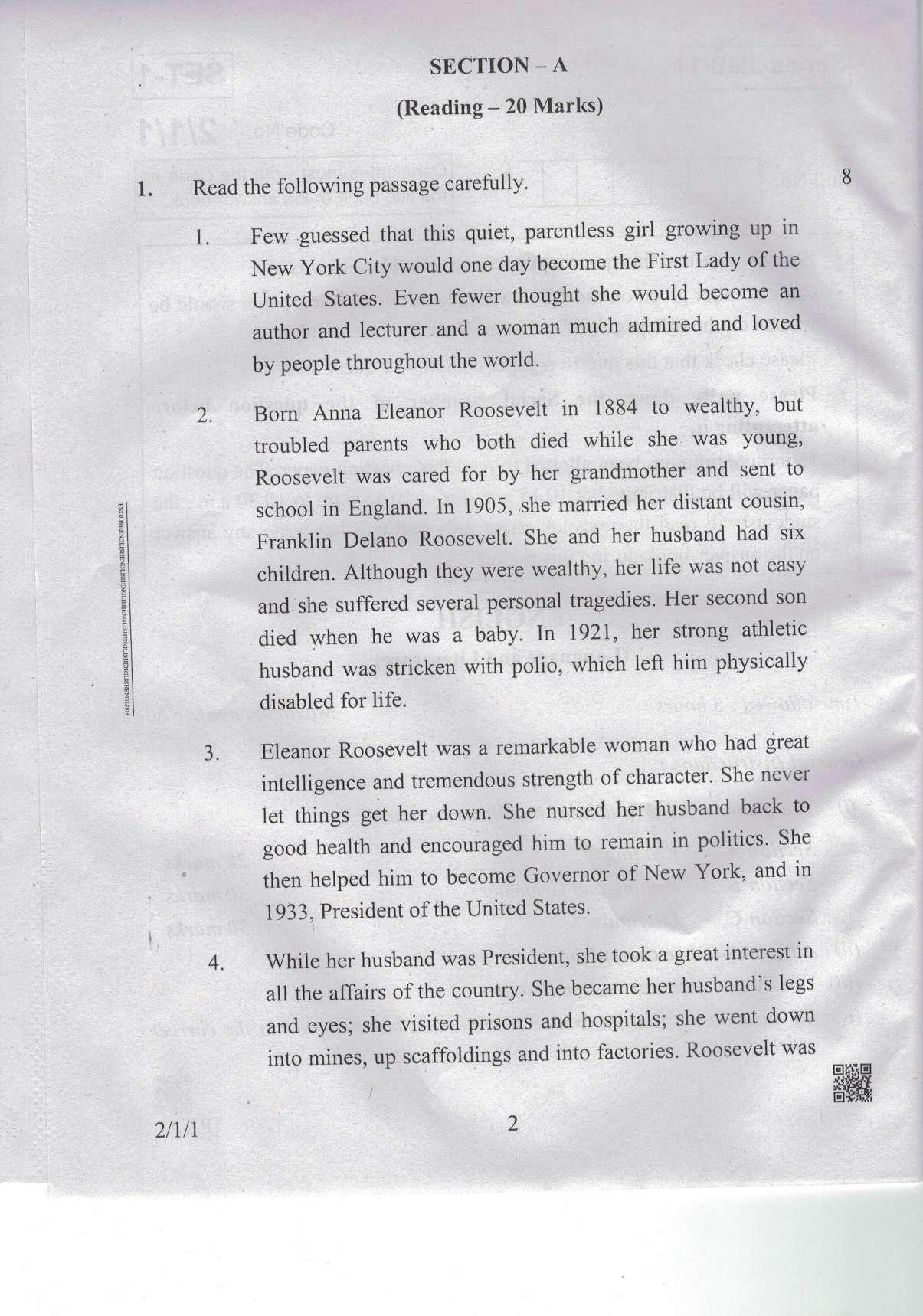 CBSE Class 10 2-1-1 Eng.L.L. 2019 Question Paper - Page 2