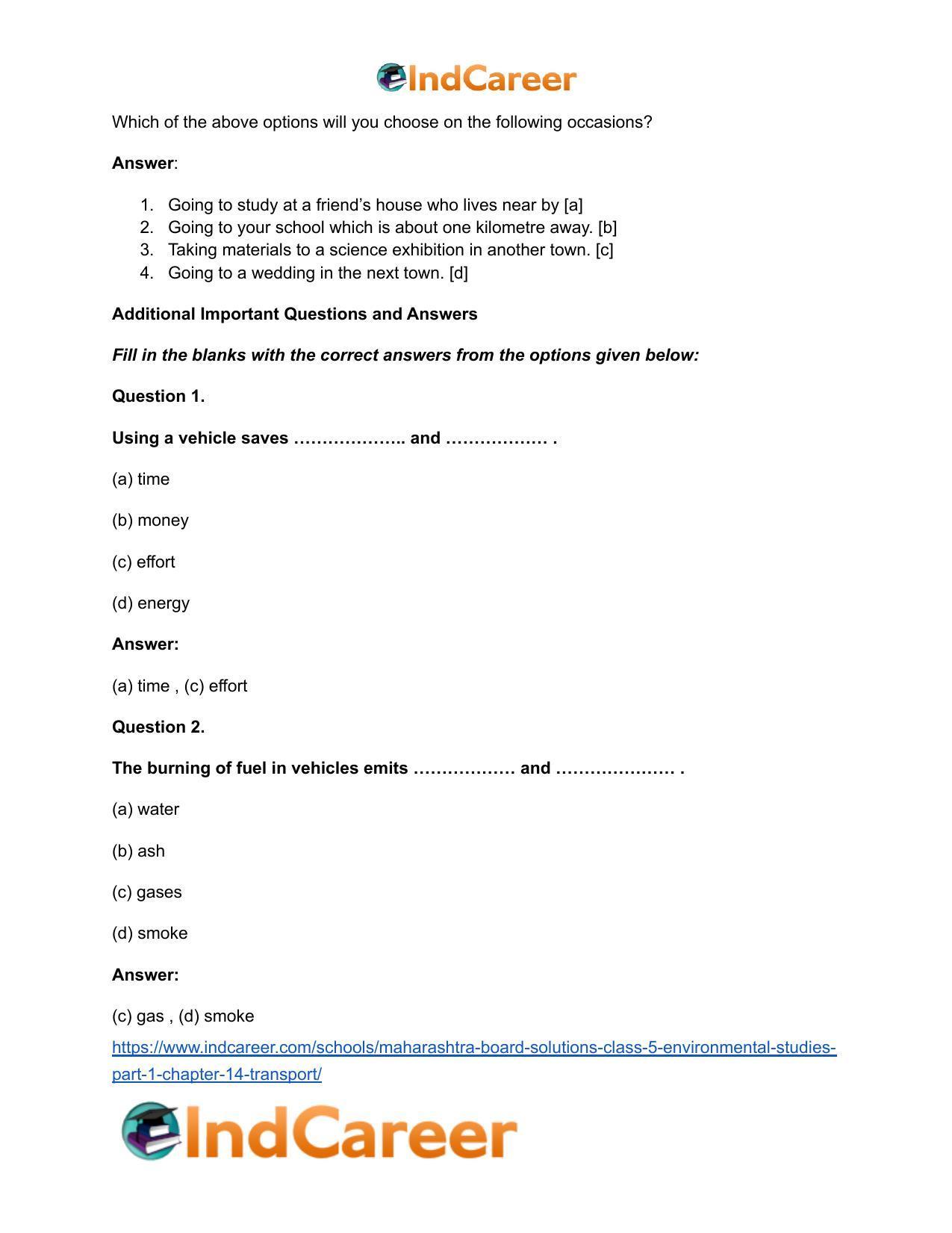 Maharashtra Board Solutions Class 5-Environmental Studies (Part 1): Chapter 14- Transport - Page 5