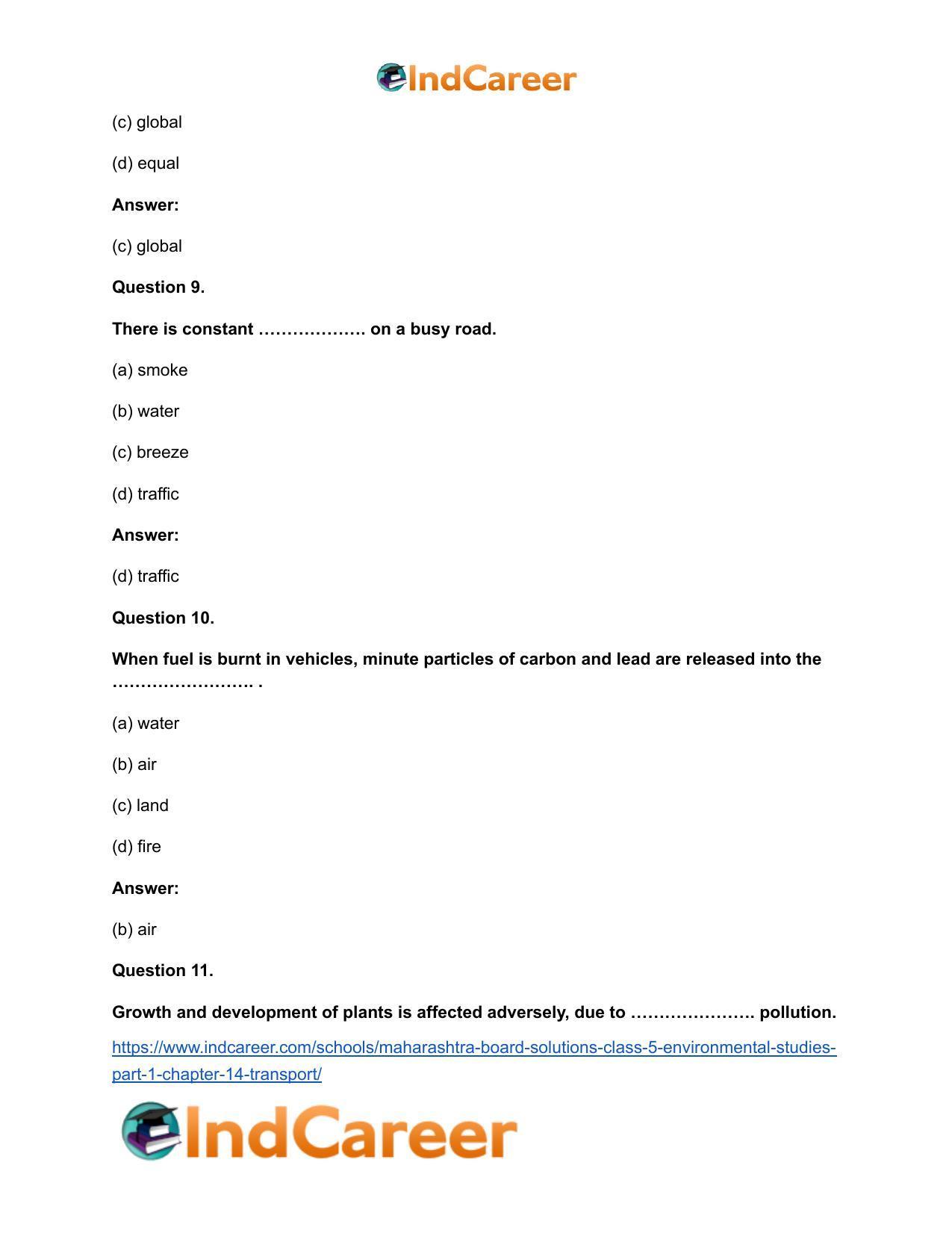 Maharashtra Board Solutions Class 5-Environmental Studies (Part 1): Chapter 14- Transport - Page 8