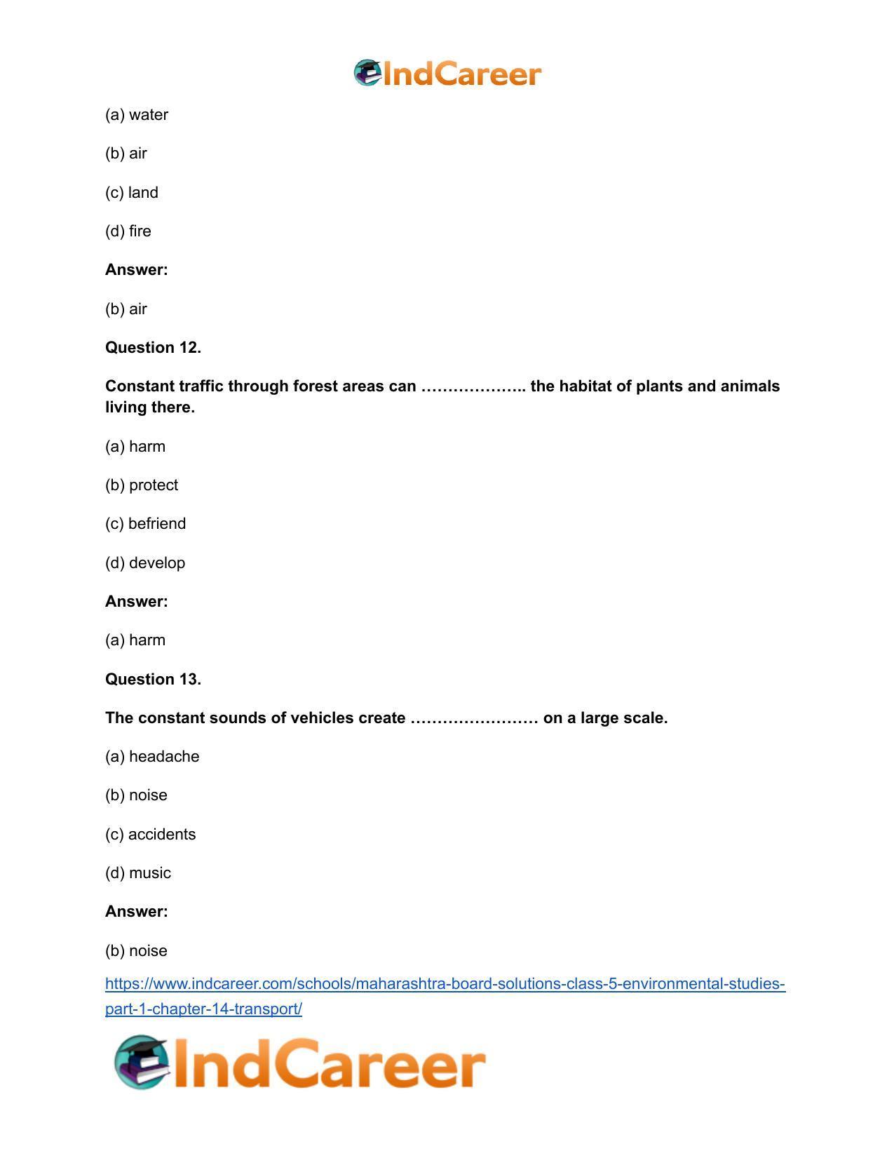 Maharashtra Board Solutions Class 5-Environmental Studies (Part 1): Chapter 14- Transport - Page 9