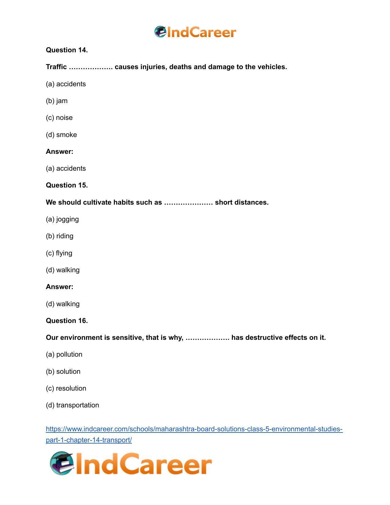 Maharashtra Board Solutions Class 5-Environmental Studies (Part 1): Chapter 14- Transport - Page 10