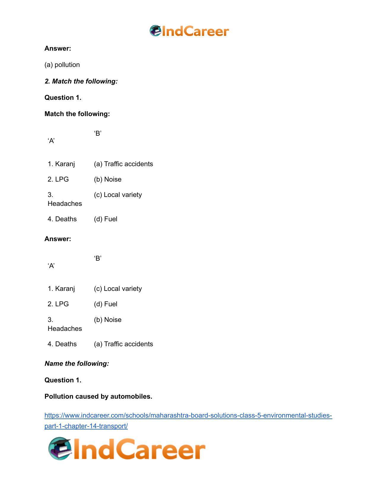 Maharashtra Board Solutions Class 5-Environmental Studies (Part 1): Chapter 14- Transport - Page 11